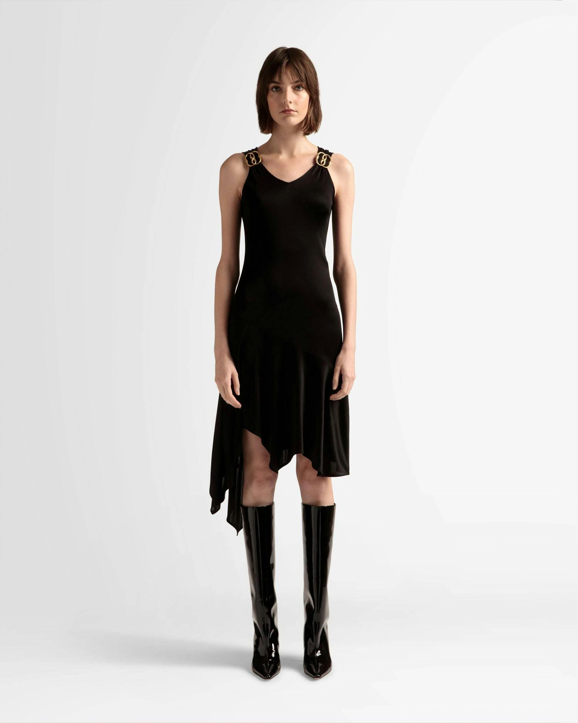 Asymmetric Dress In Black Viscose Mix - Women's - Bally - 02