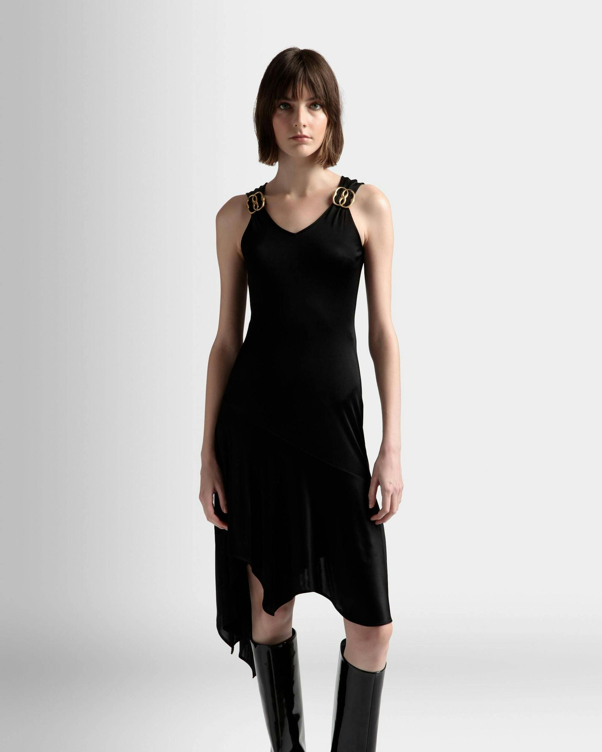 Asymmetric Dress In Black Viscose Mix - Women's - Bally - 03