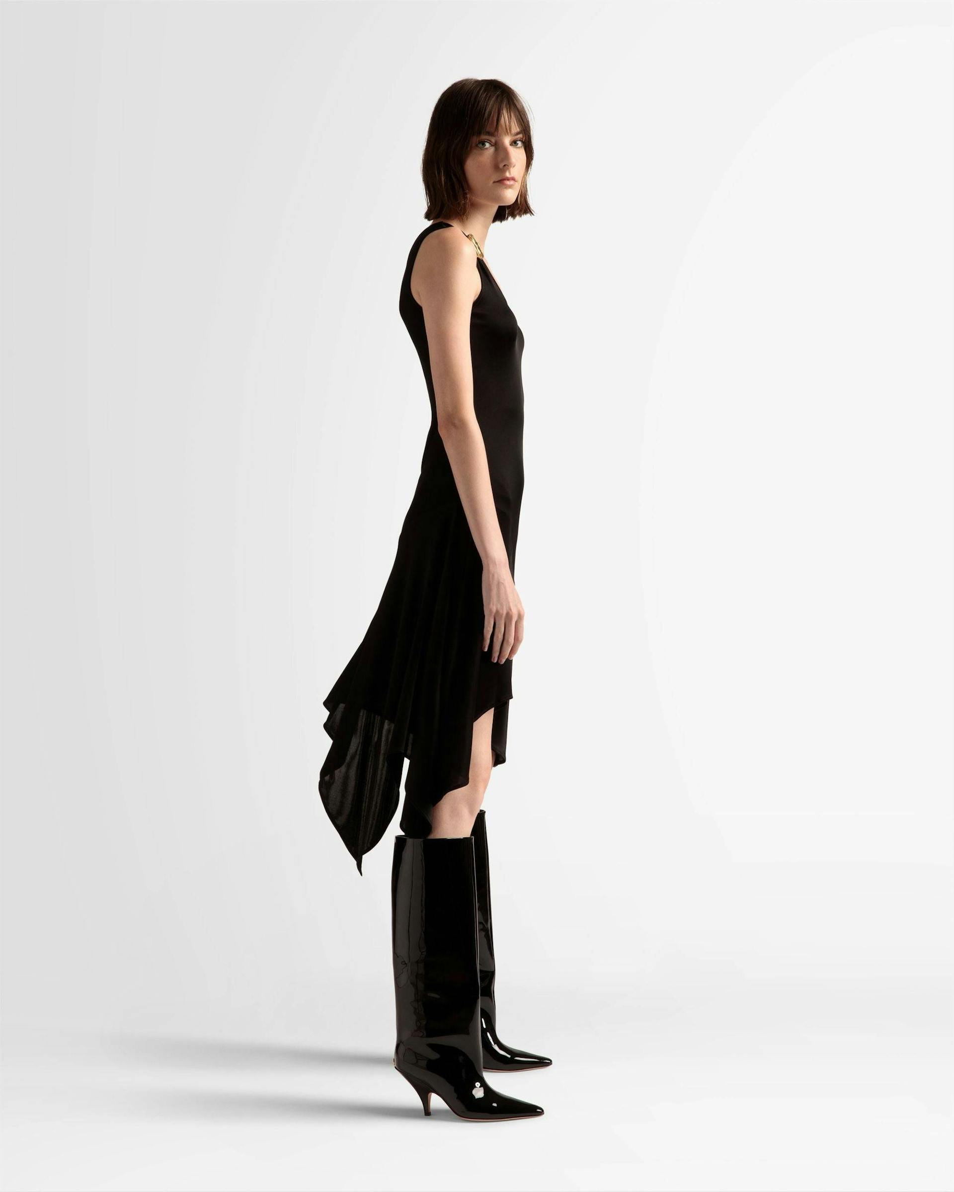 Asymmetric Dress In Black Viscose Mix - Women's - Bally - 05