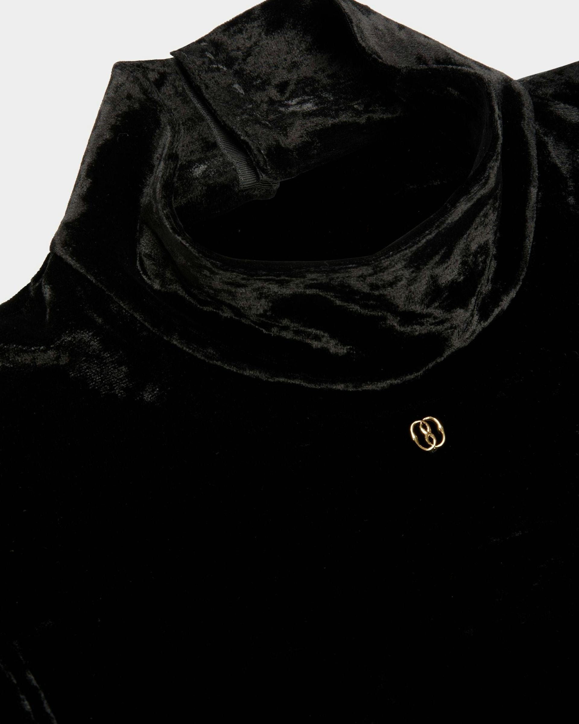 High Neck Bodysuit In Black Velvet - Women's - Bally - 03