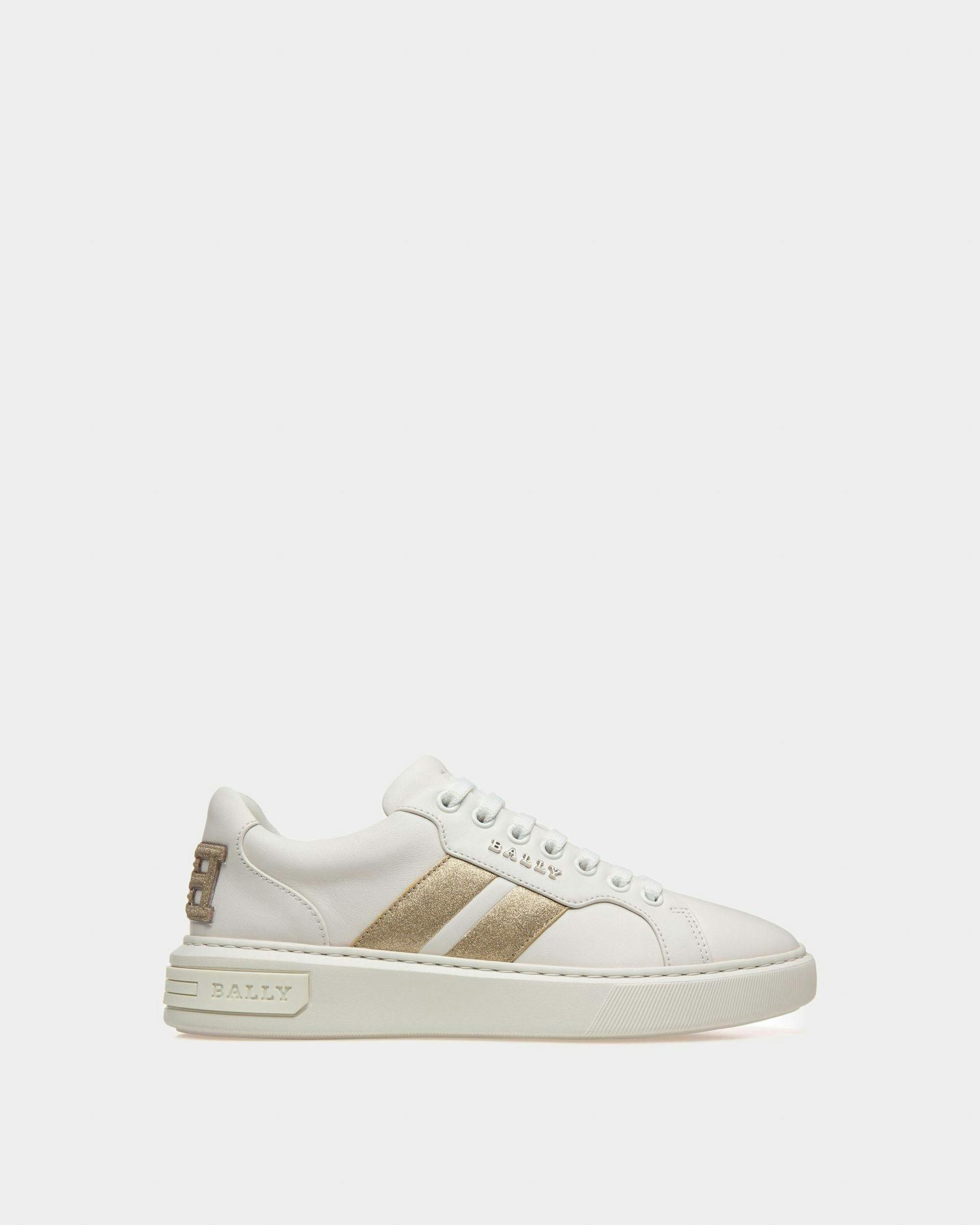 Melany Sneakers In White And Yellow Gold Leather - Women's - Bally - 01