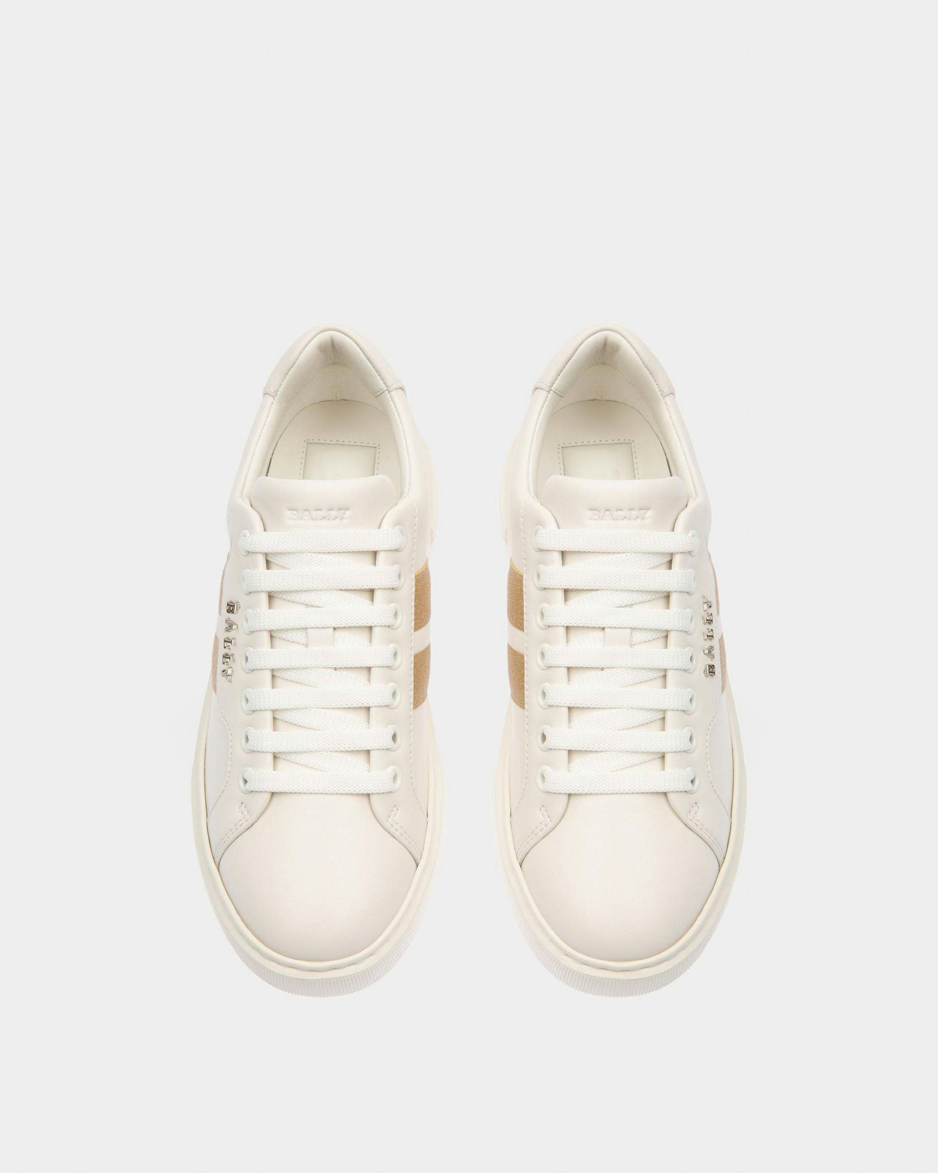 Melany Sneakers In White And Yellow Gold Leather - Women's - Bally - 02
