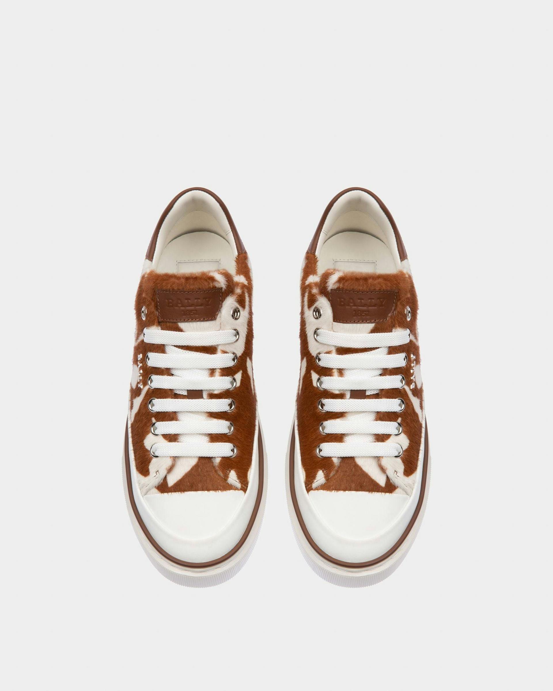 Maily Leather Sneakers In White & Brown - Women's - Bally - 02