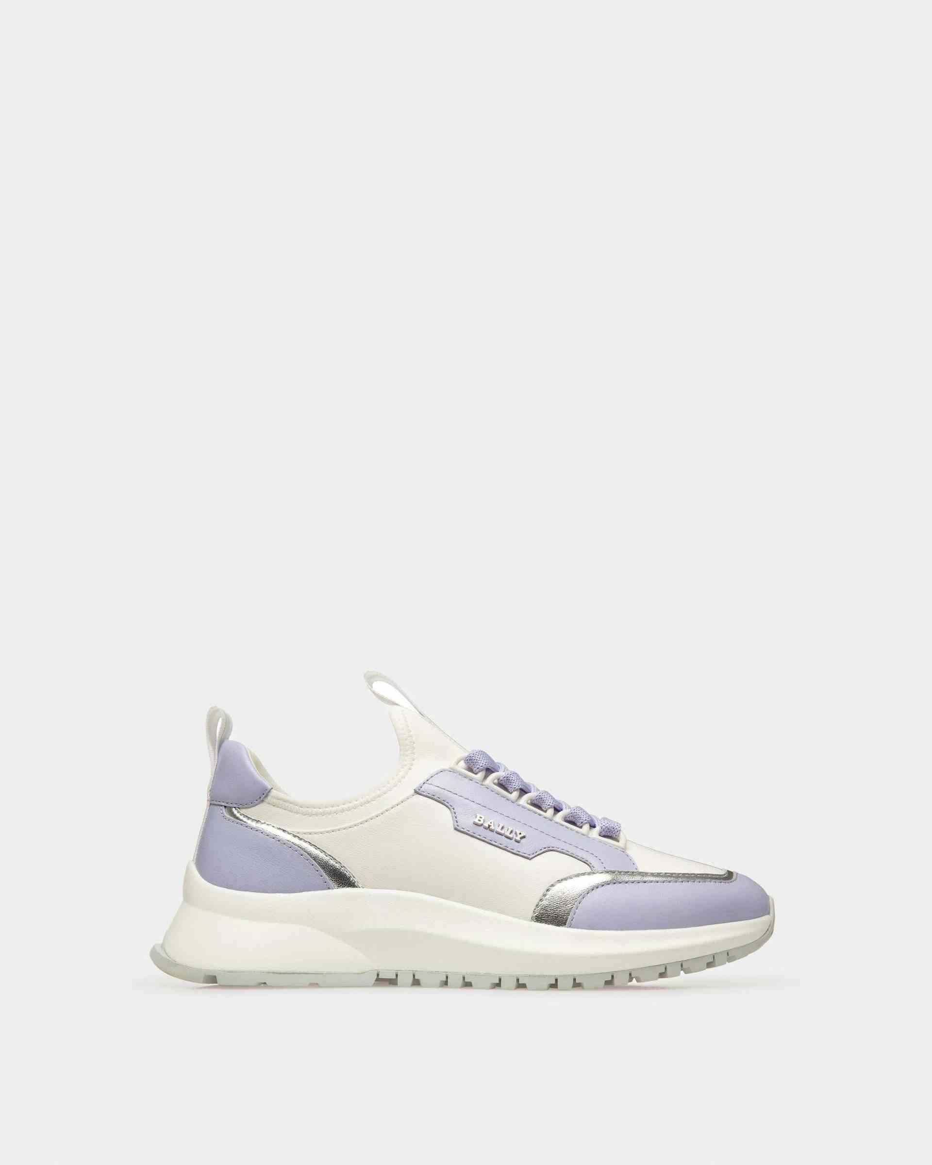 Deven Leather Sneakers In White & Lilac - Women's - Bally