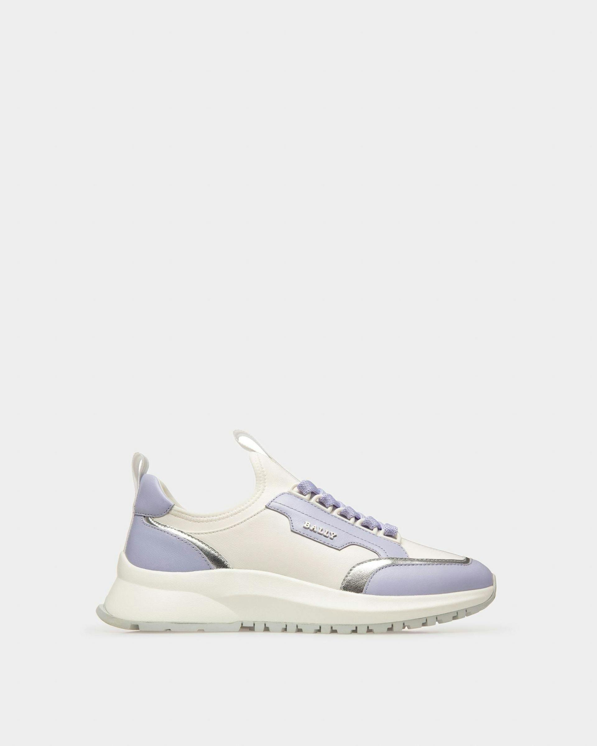 Deven Leather Sneakers In White & Lilac - Women's - Bally - 01