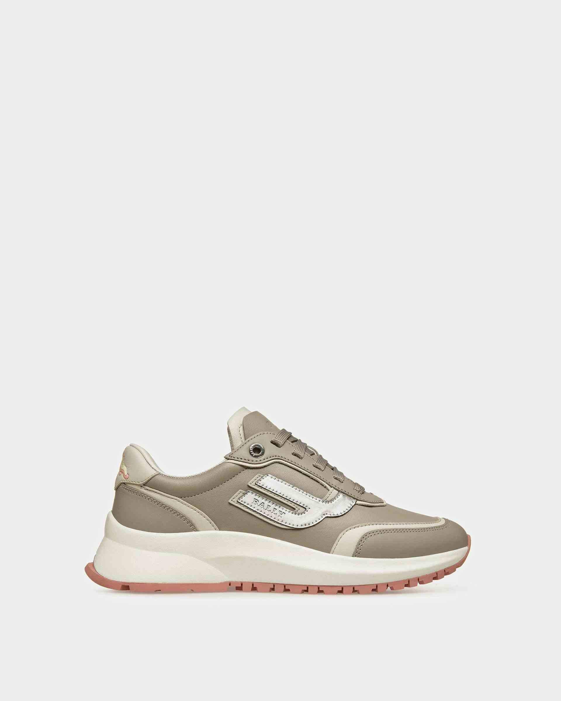 Demmy Leather Sneakers In Gray And Dusty White - Women's - Bally