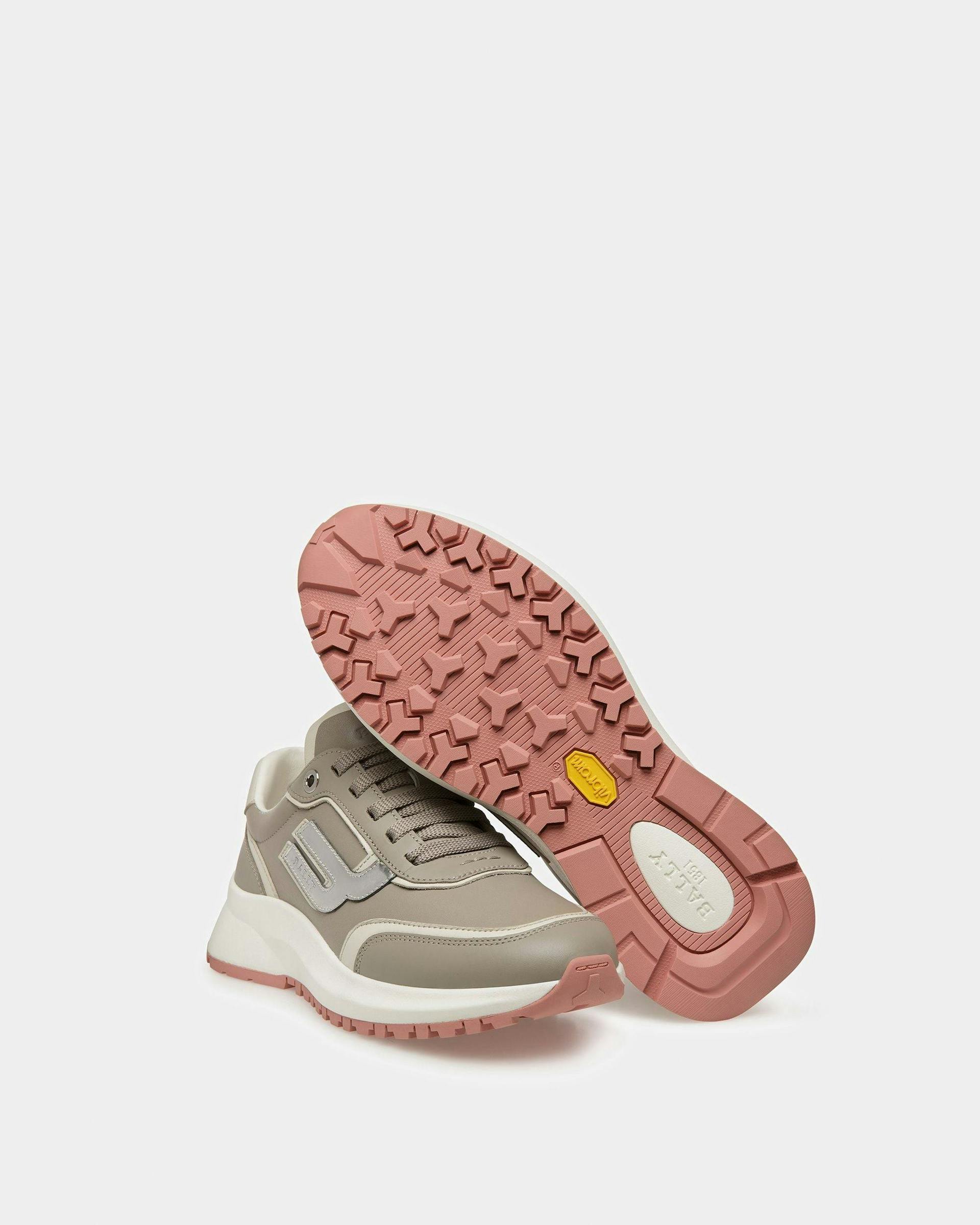 Demmy Leather Sneakers In Gray And Dusty White - Women's - Bally - 05