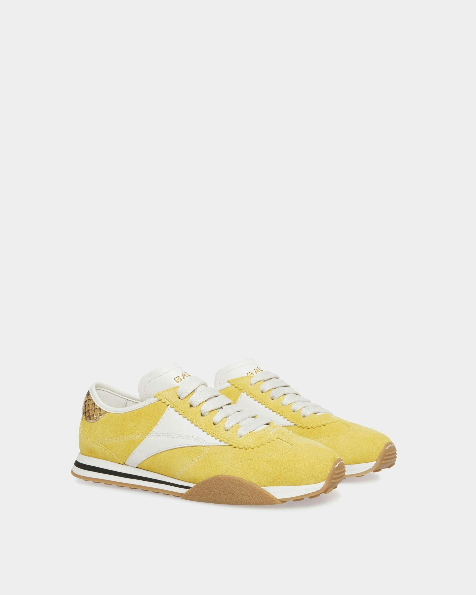 Sussex Sneakers In Yellow And White Leather - Women's - Bally - 02