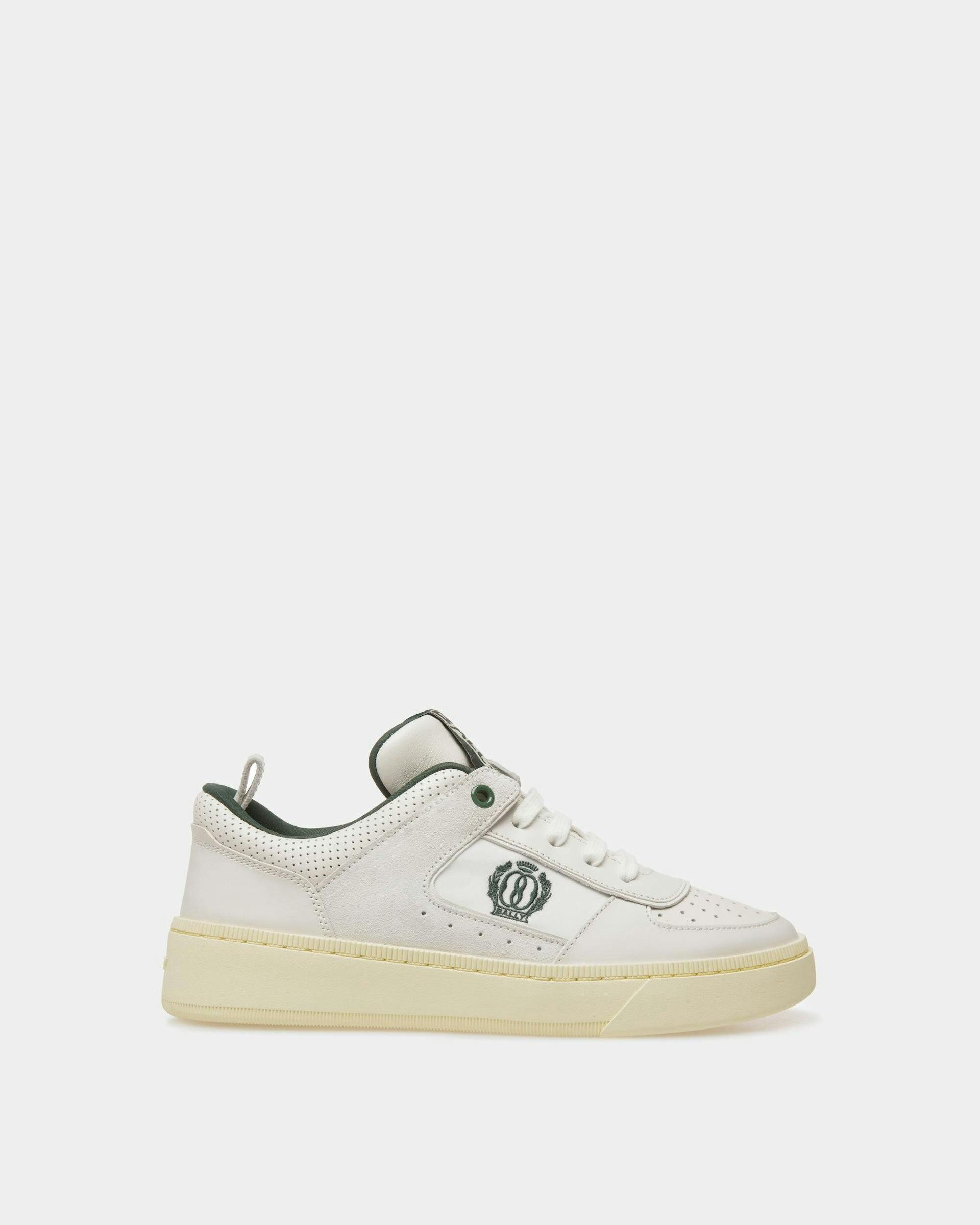 Women's Raise Sneakers In White And Green Leather | Bally | Still Life Side