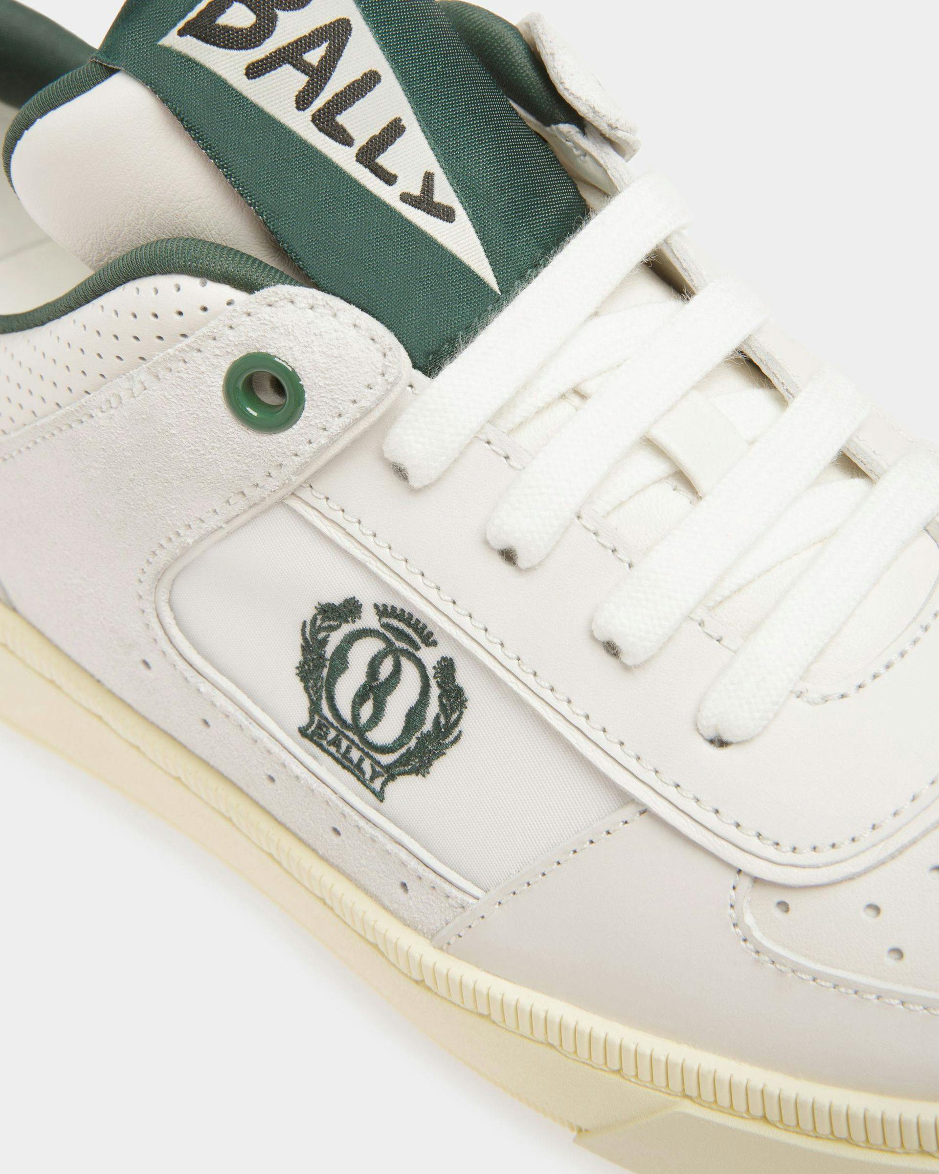 Women's Raise Sneakers In White And Green Leather | Bally | Still Life Detail