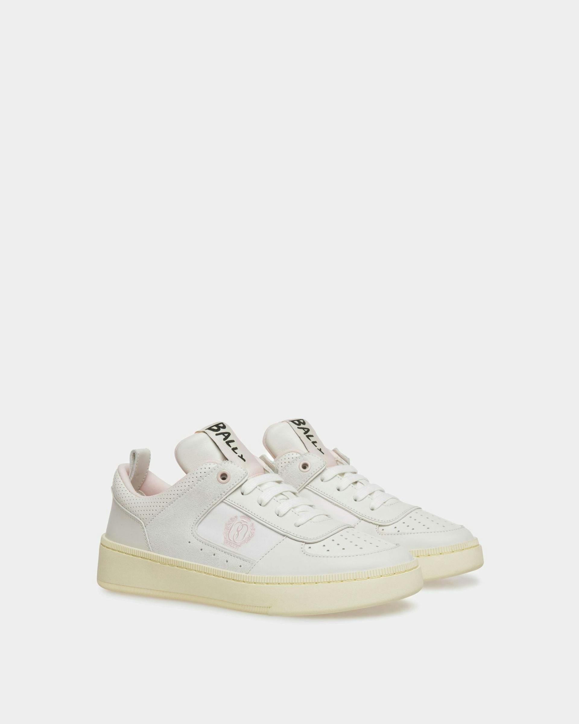 Women's Raise Sneakers In White And Pink Leather | Bally | Still Life 3/4 Front