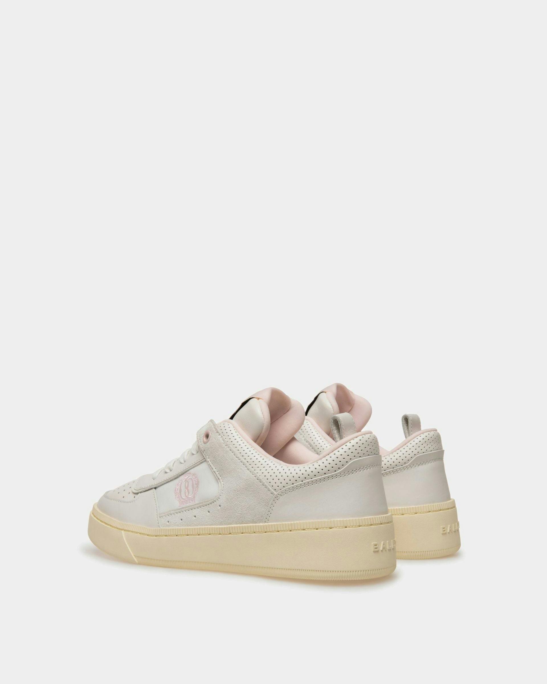 Women's Raise Sneakers In White And Pink Leather | Bally | Still Life 3/4 Back