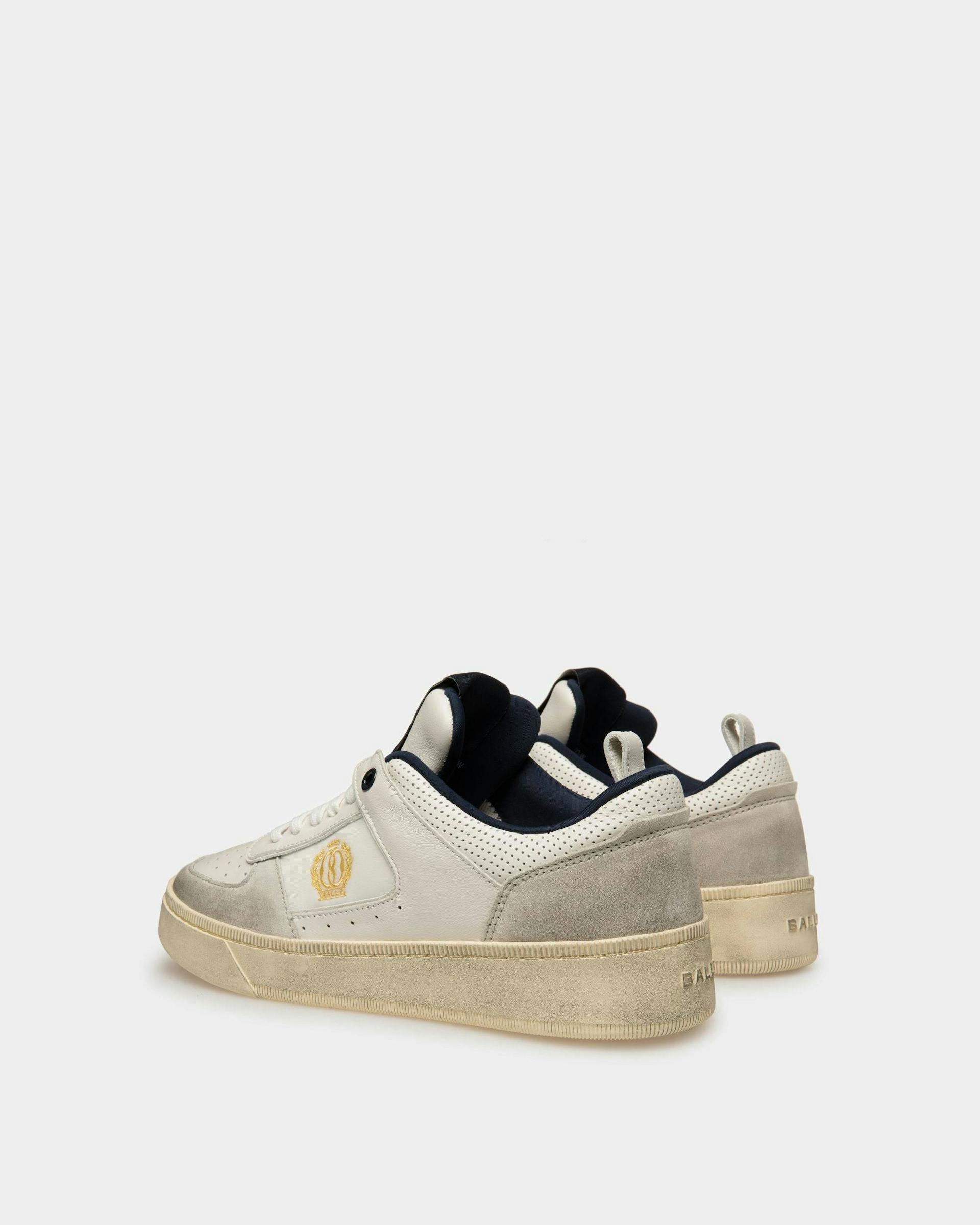 Women's Raise Sneakers In Dusty White And Midnight Leather | Bally | Still Life 3/4 Back