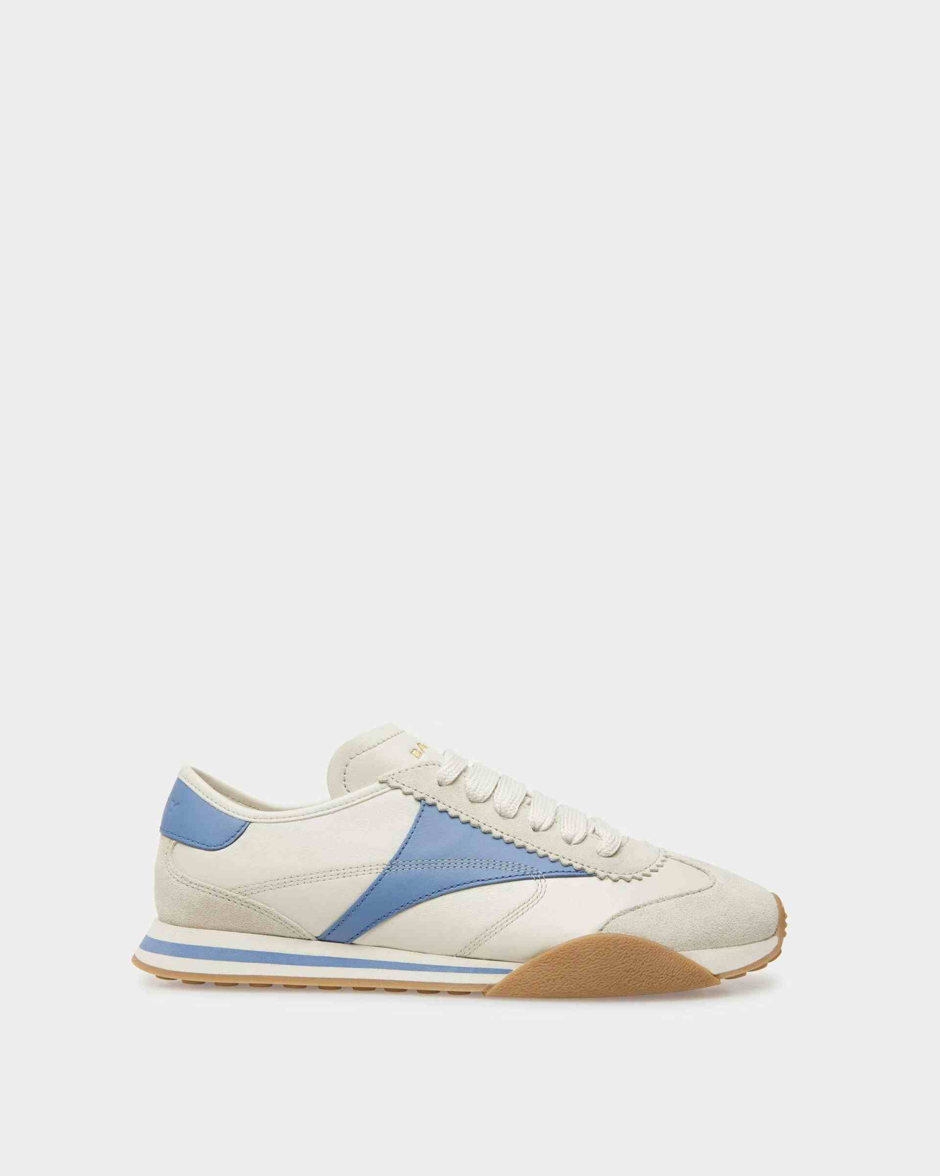 Sussex Sneakers In Dusty White And Blue Leather - Women's - Bally