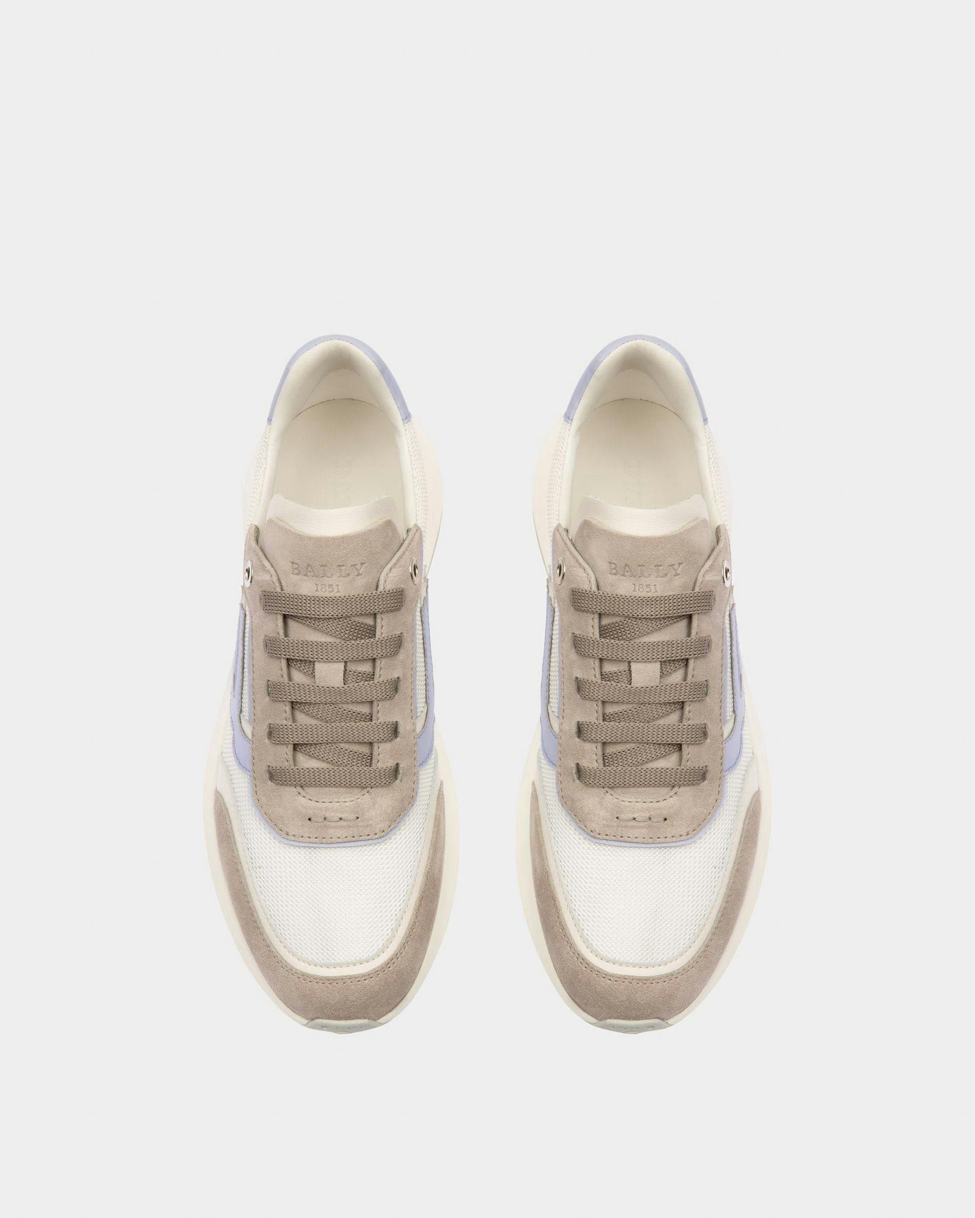 Demmy Mesh And Leather Sneakers In White And Grey - Women's - Bally - 02