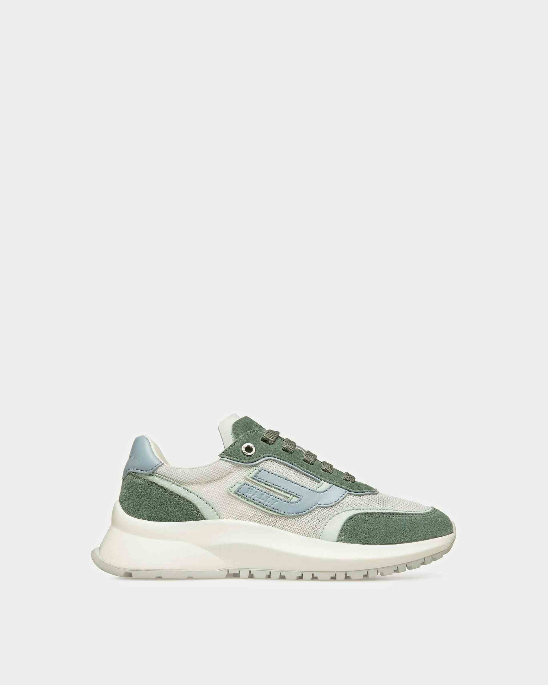 Demmy Leather And Fabric Sneakers In Sage - Women's - Bally