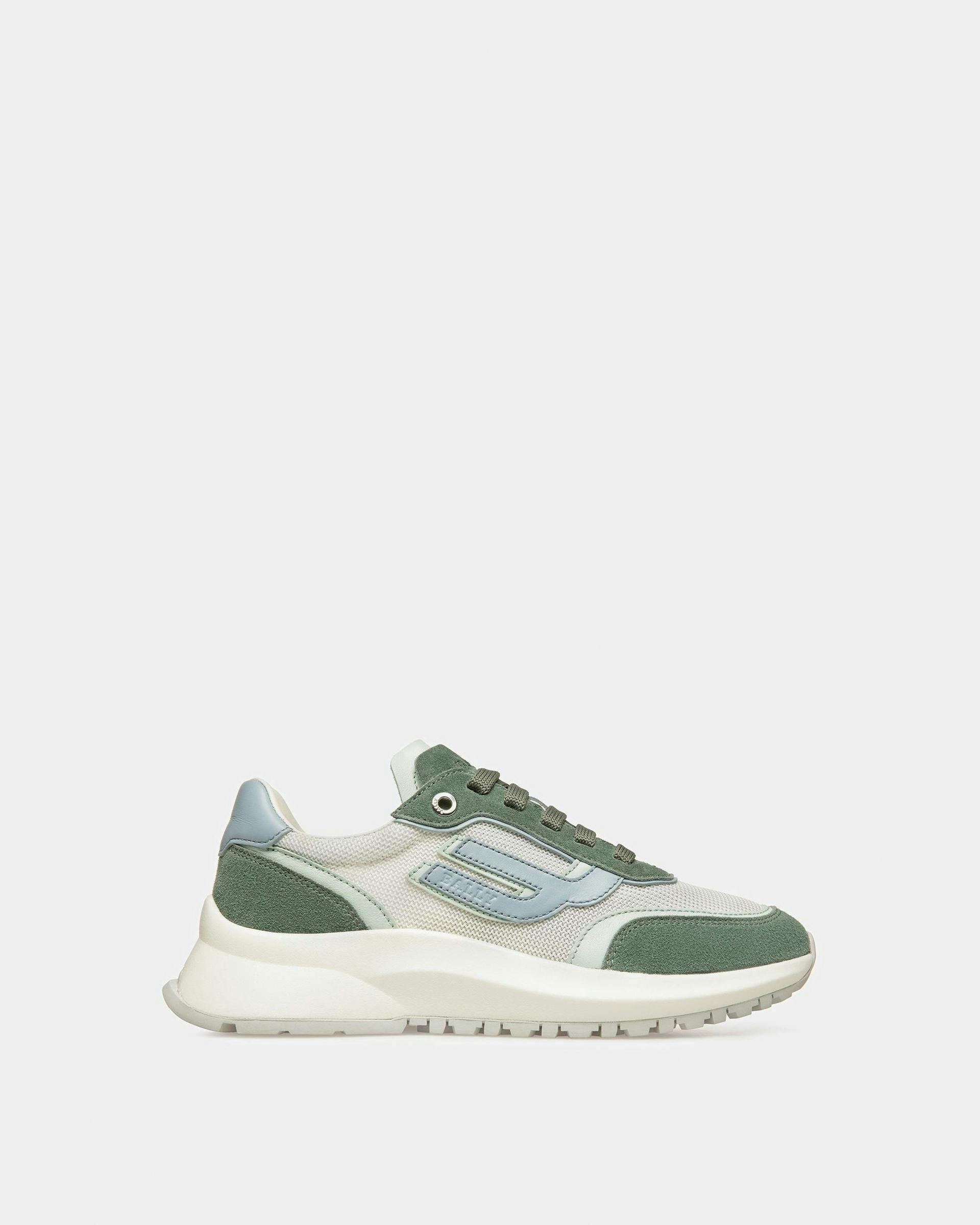 Demmy Leather And Fabric Sneakers In Sage - Women's - Bally - 01