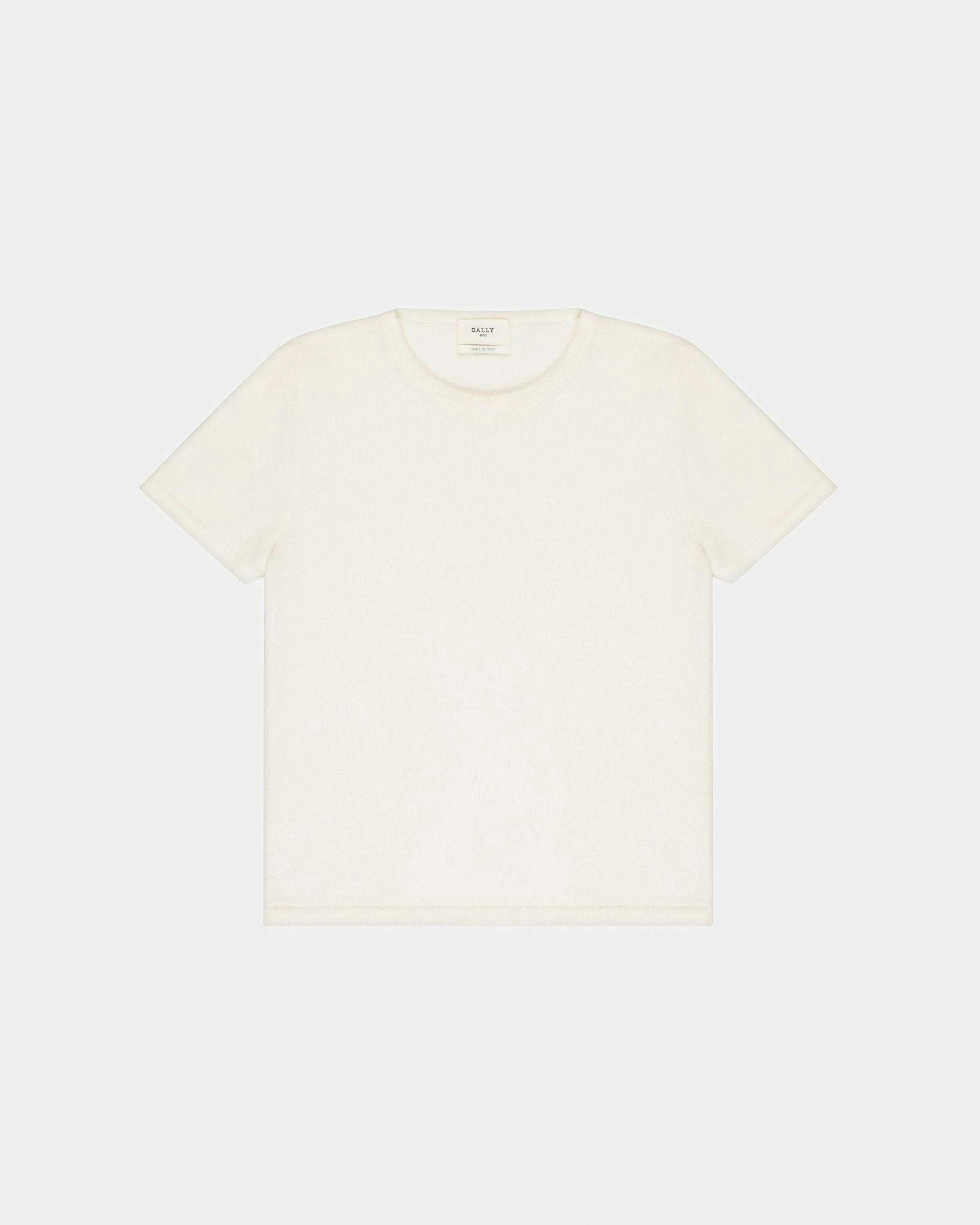 Cashmere Knitted T-Shirt In White - Women's - Bally - 05