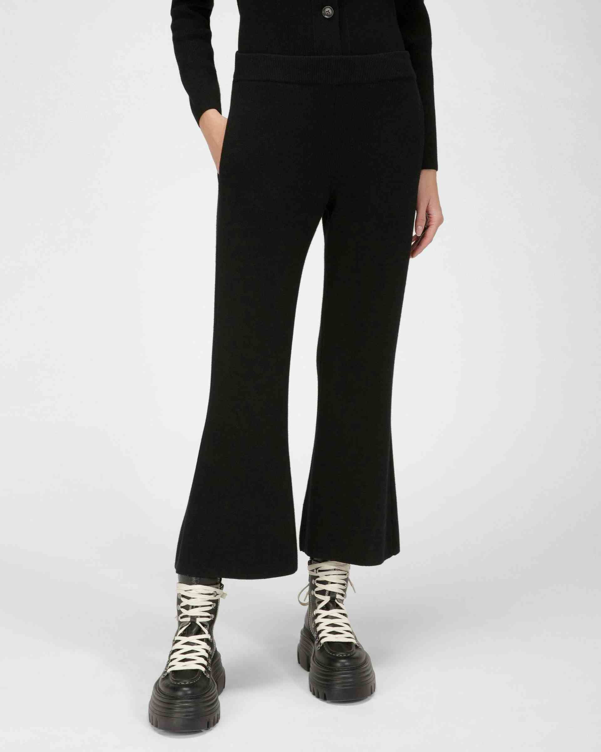 Wool And Silk Trousers In Black - Women's - Bally