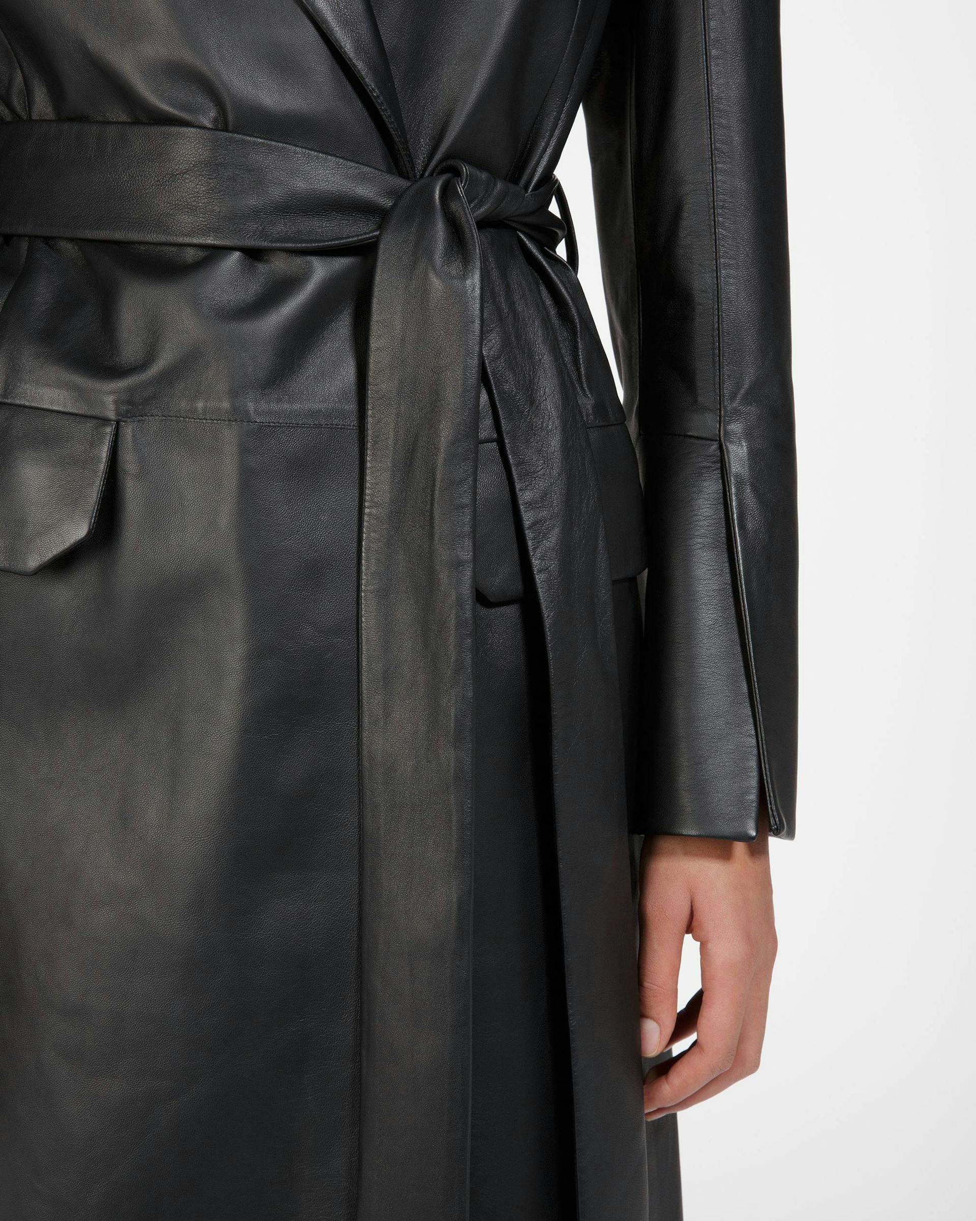 Leather Coat In Black - Women's - Bally - 03