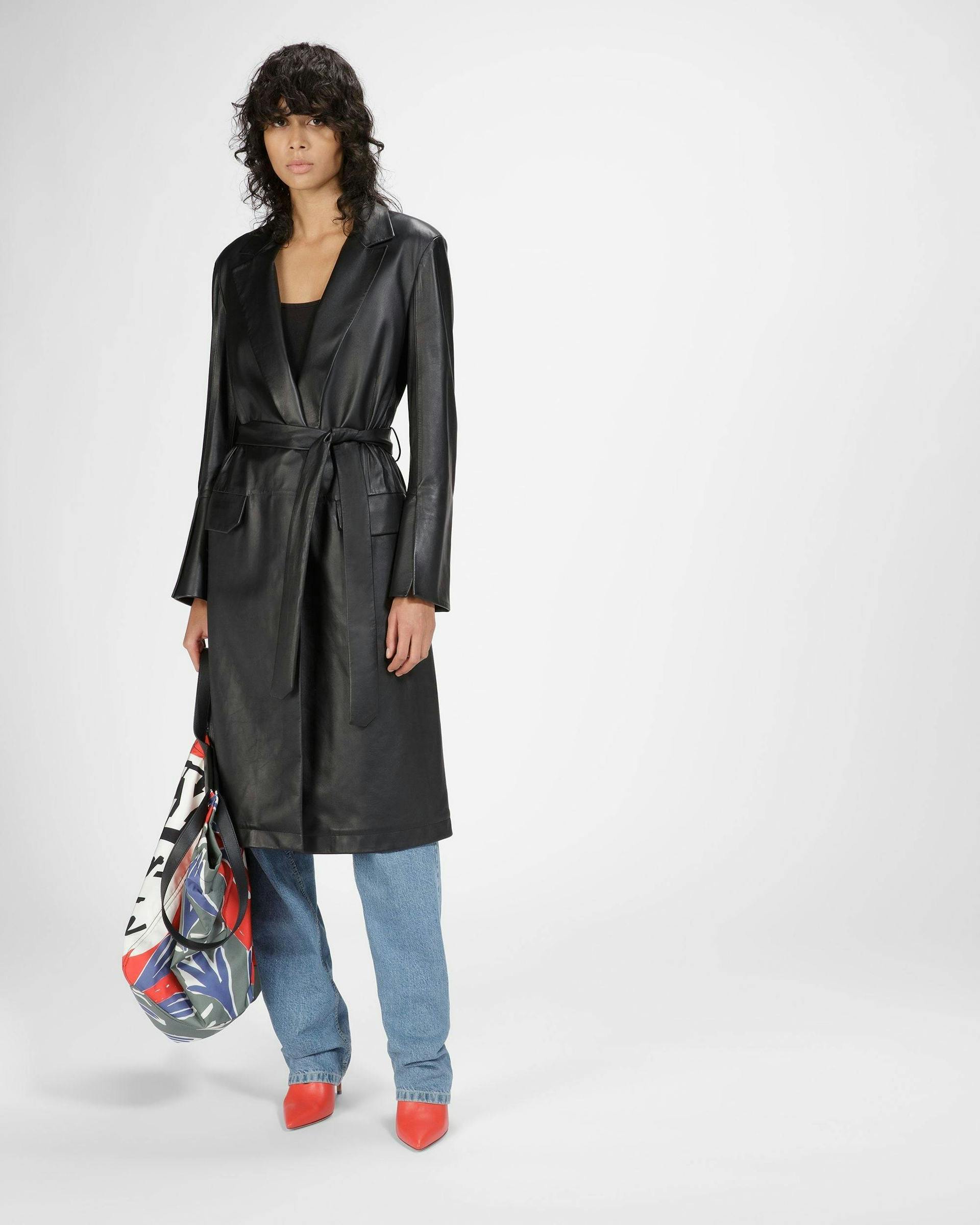 Leather Coat In Black - Women's - Bally - 04