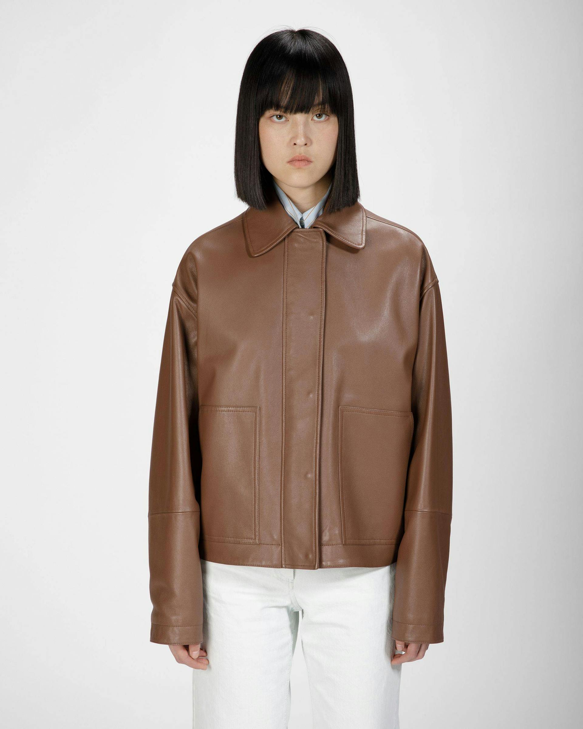 Leather Jacket In Brown - Women's - Bally - 01