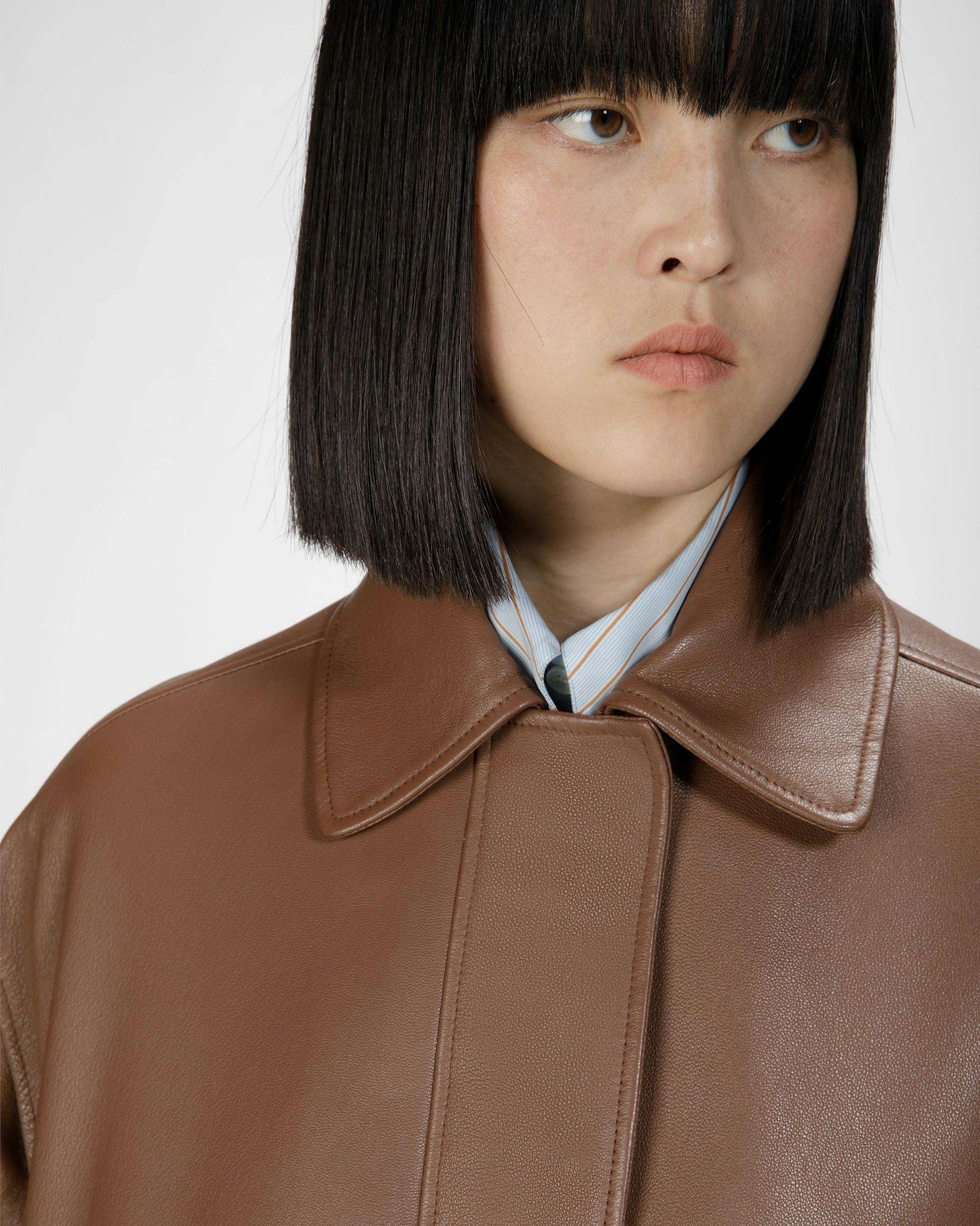 Leather Jacket In Brown - Women's - Bally - 06
