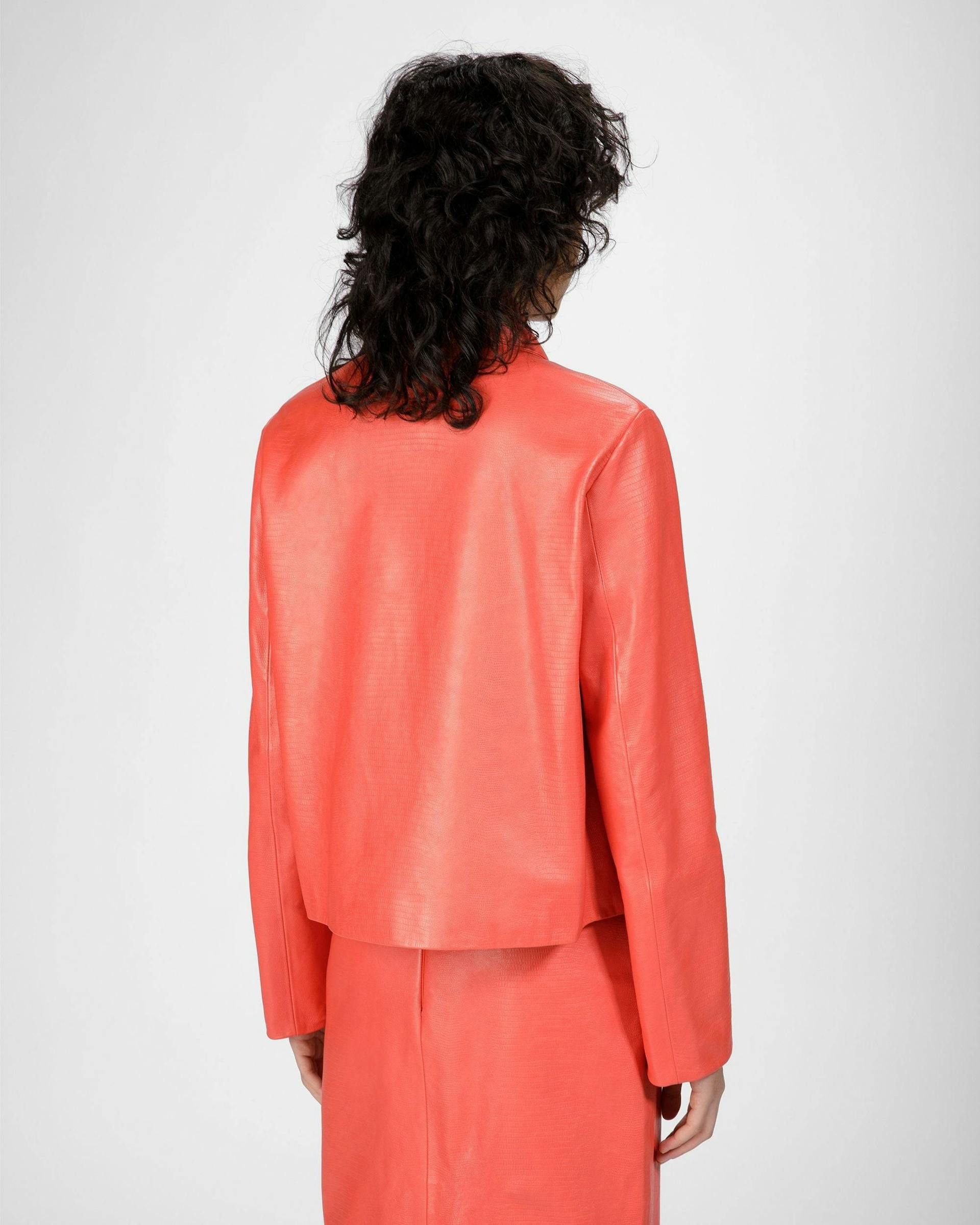 Leather Jacket In Orange - Women's - Bally - 02