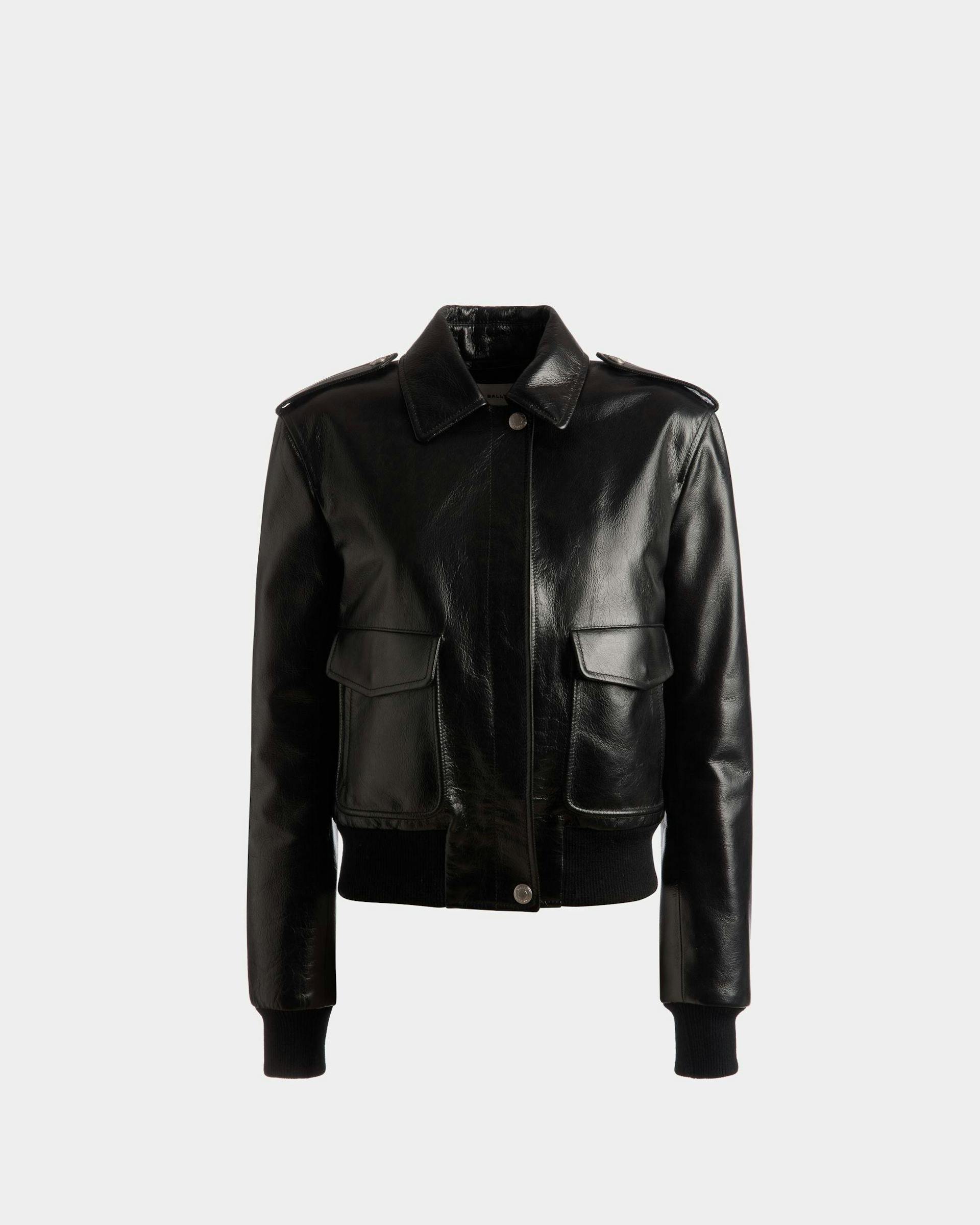 Bomber Jacket In Black Leather - Women's - Bally - 01
