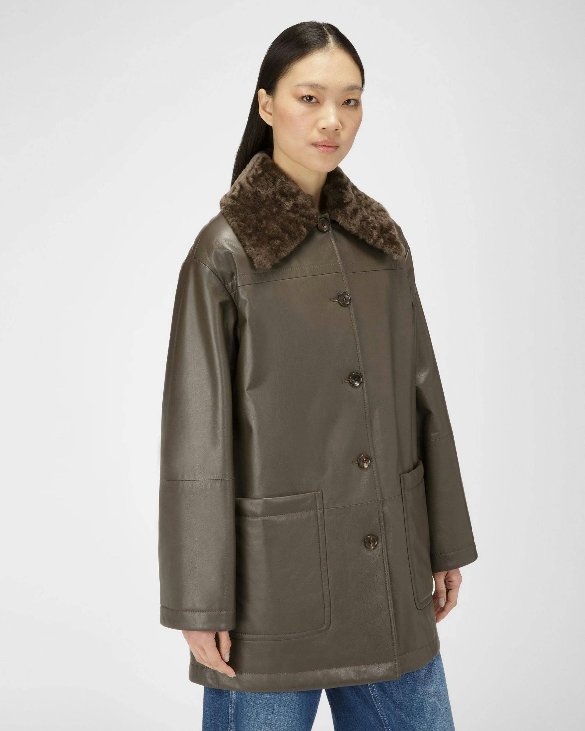 Leather Coat In Brown - Women's - Bally - 01