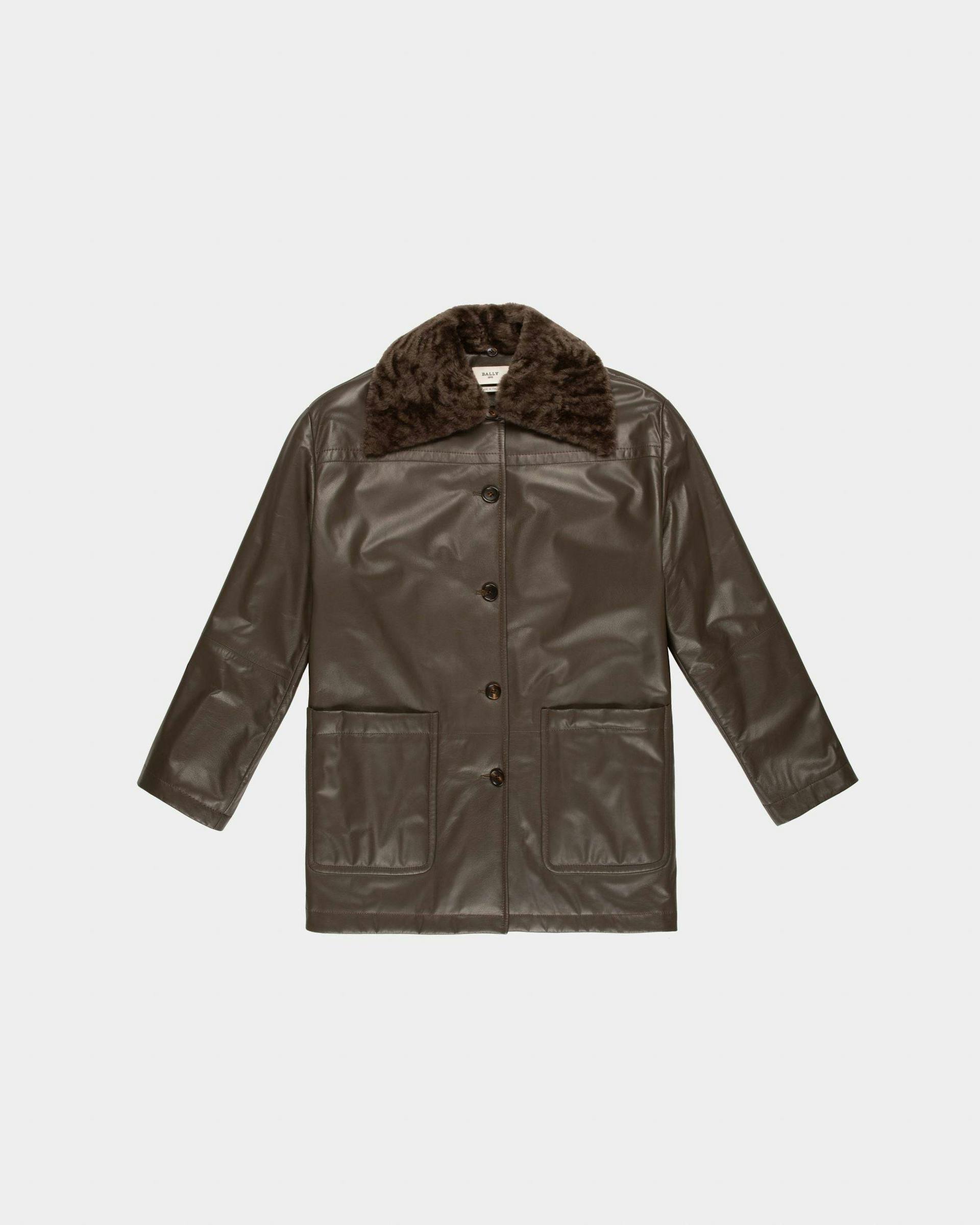 Leather Coat In Brown - Women's - Bally - 04