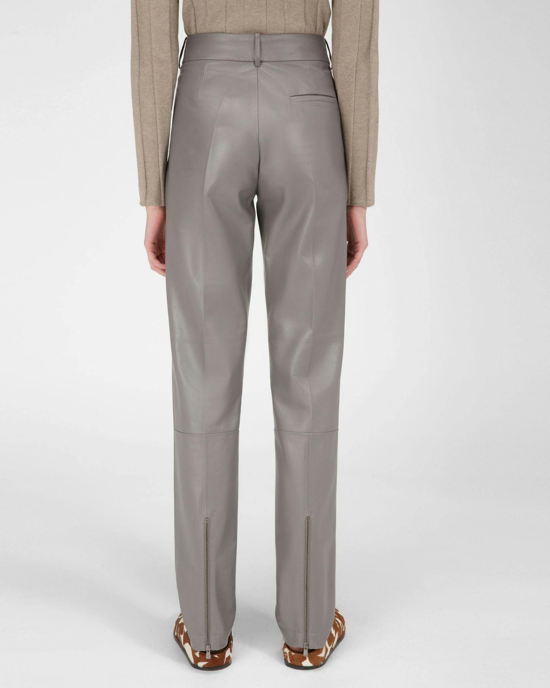 Leather Trousers In Grey - Women's - Bally - 03