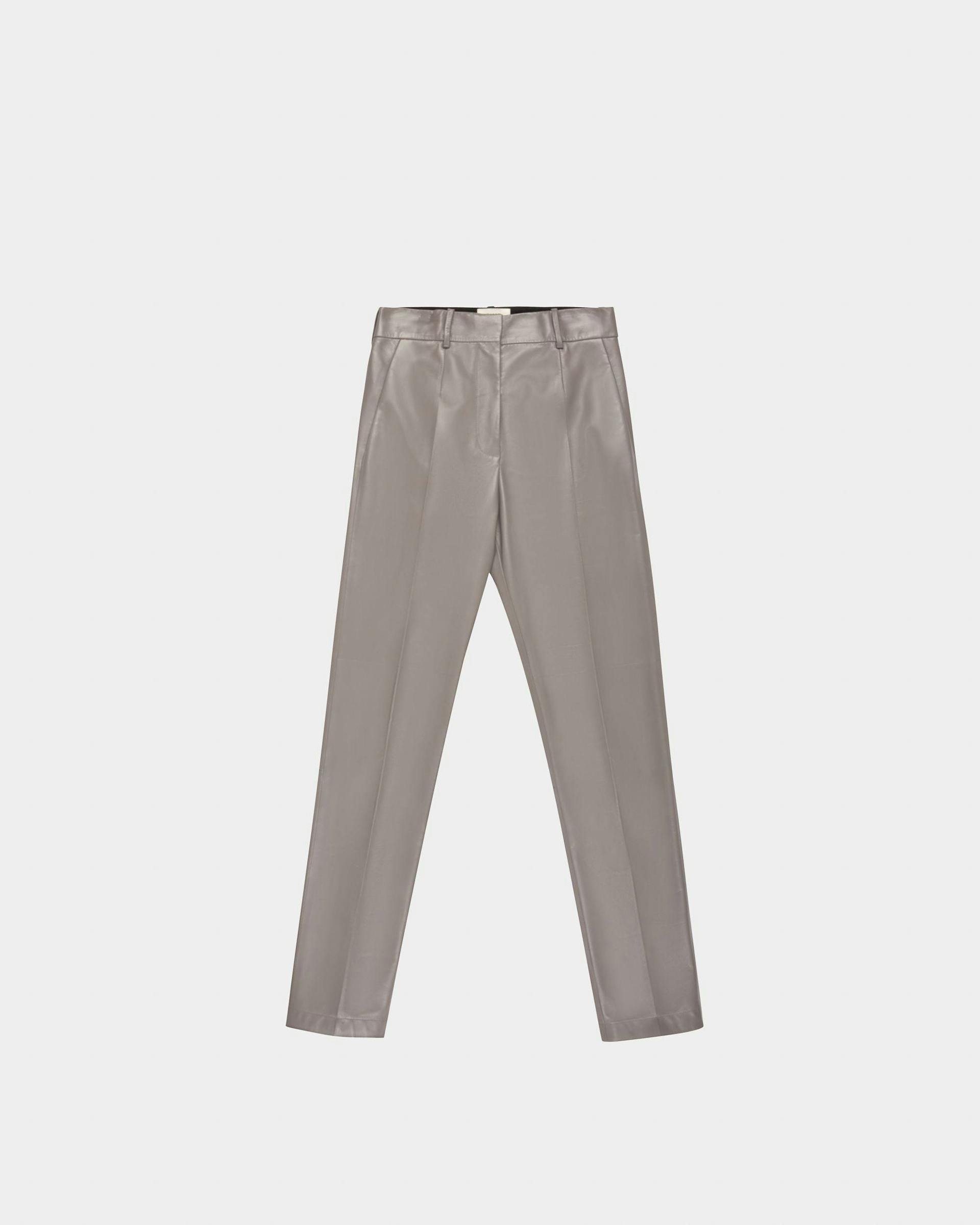 Leather Trousers In Grey - Women's - Bally - 04