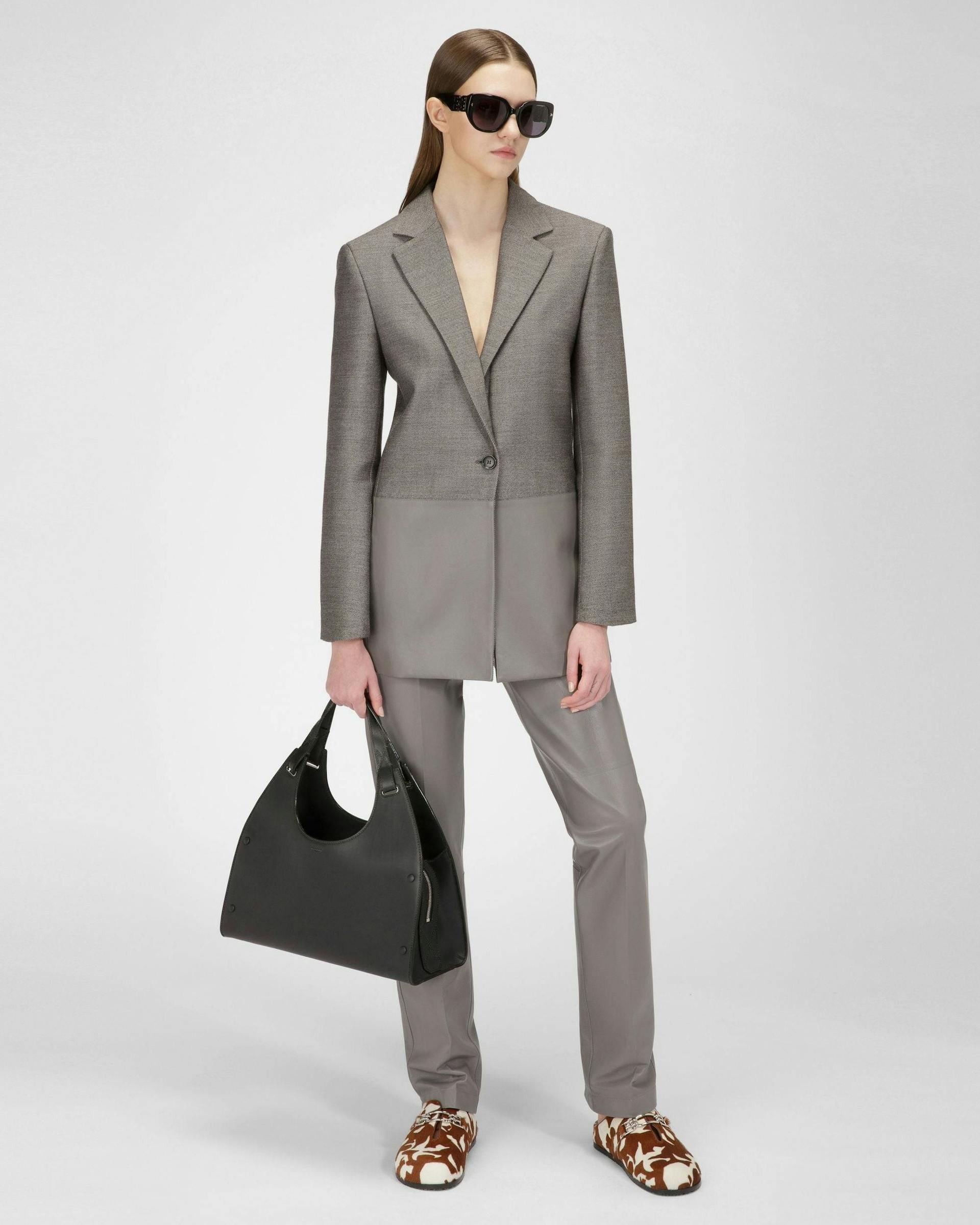 Leather Trousers In Grey - Women's - Bally - 05