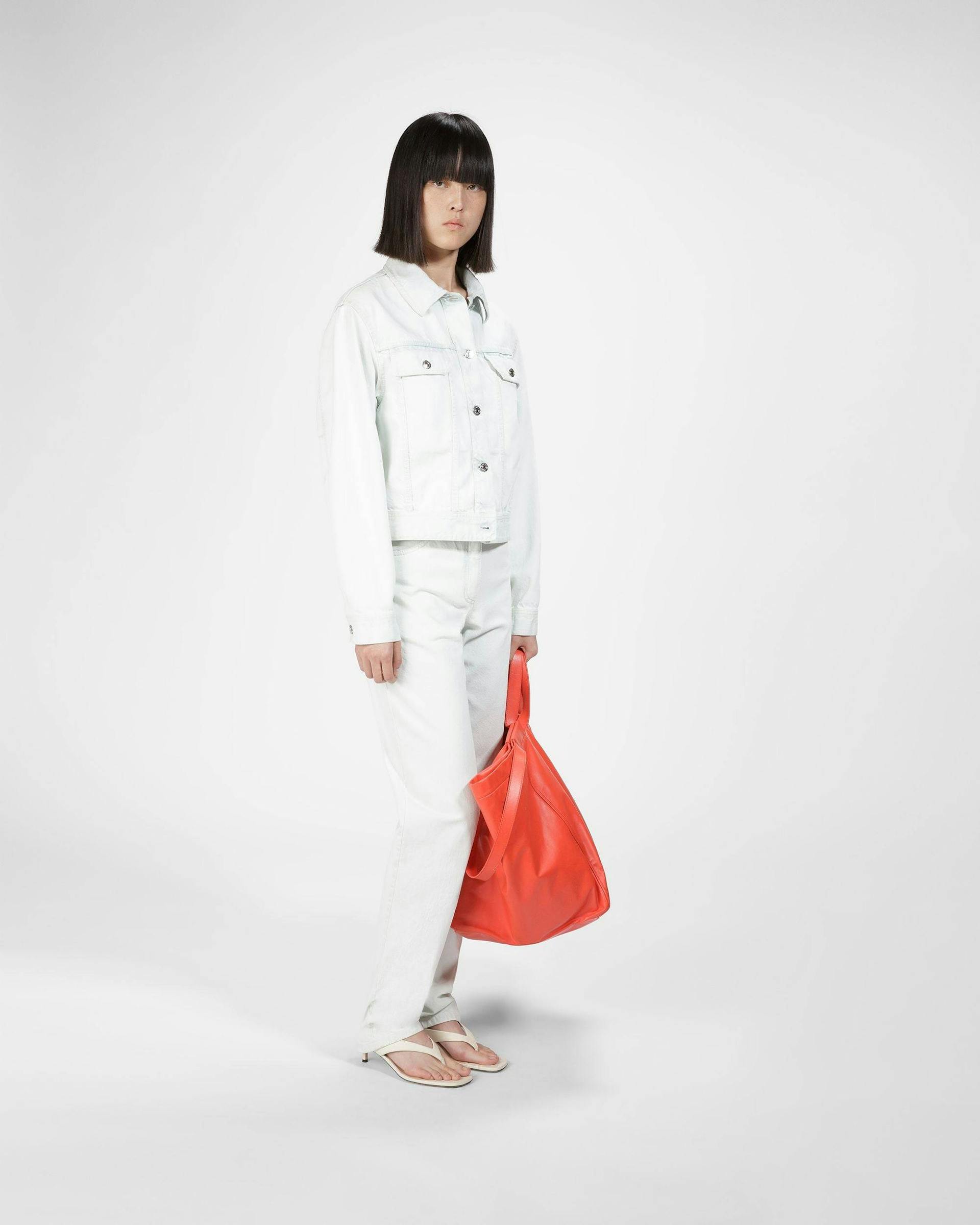 Cotton Denim Jacket In Bleached White - Women's - Bally - 02