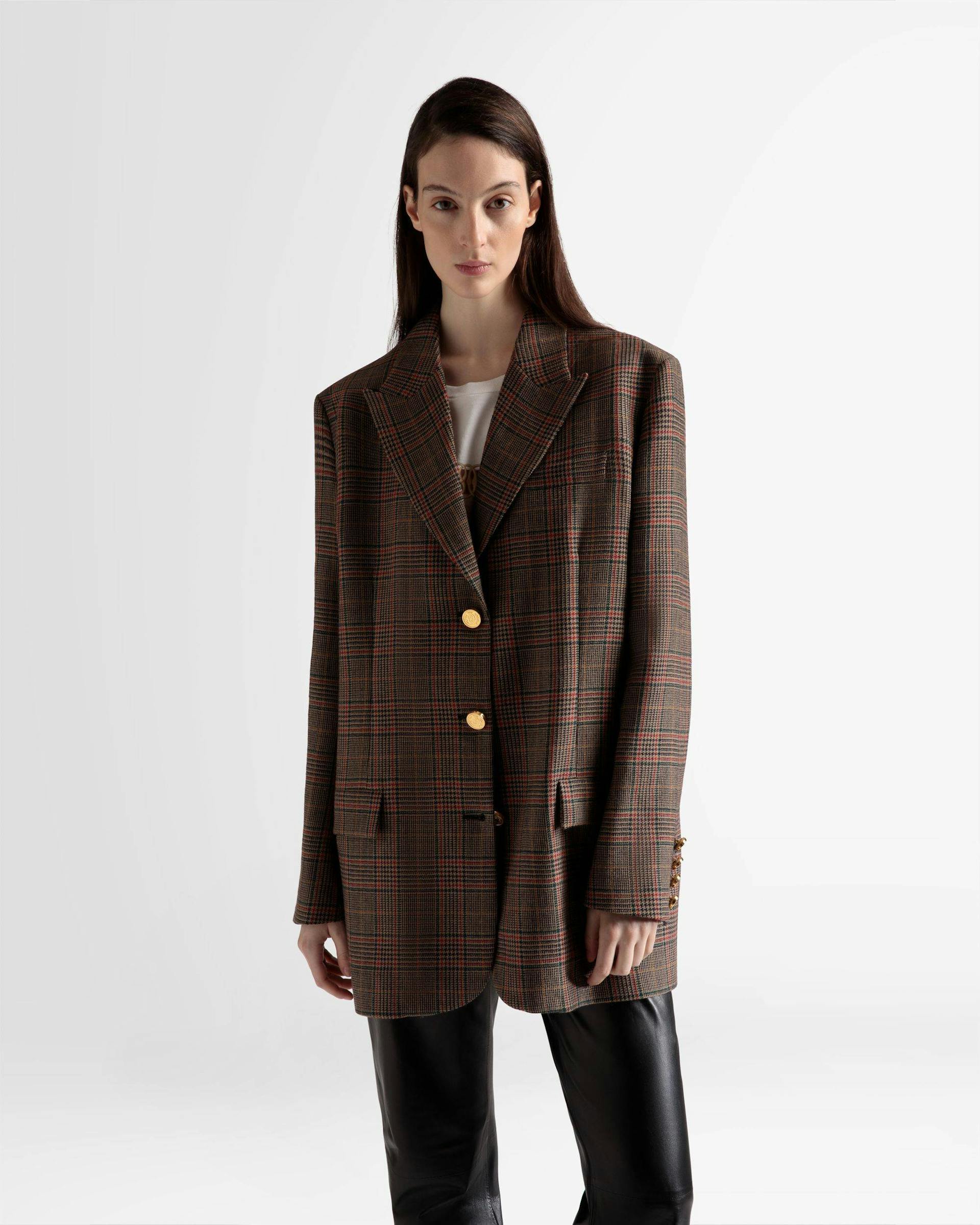 Checked Jacket In Multicolor Wool - Women's - Bally - 03