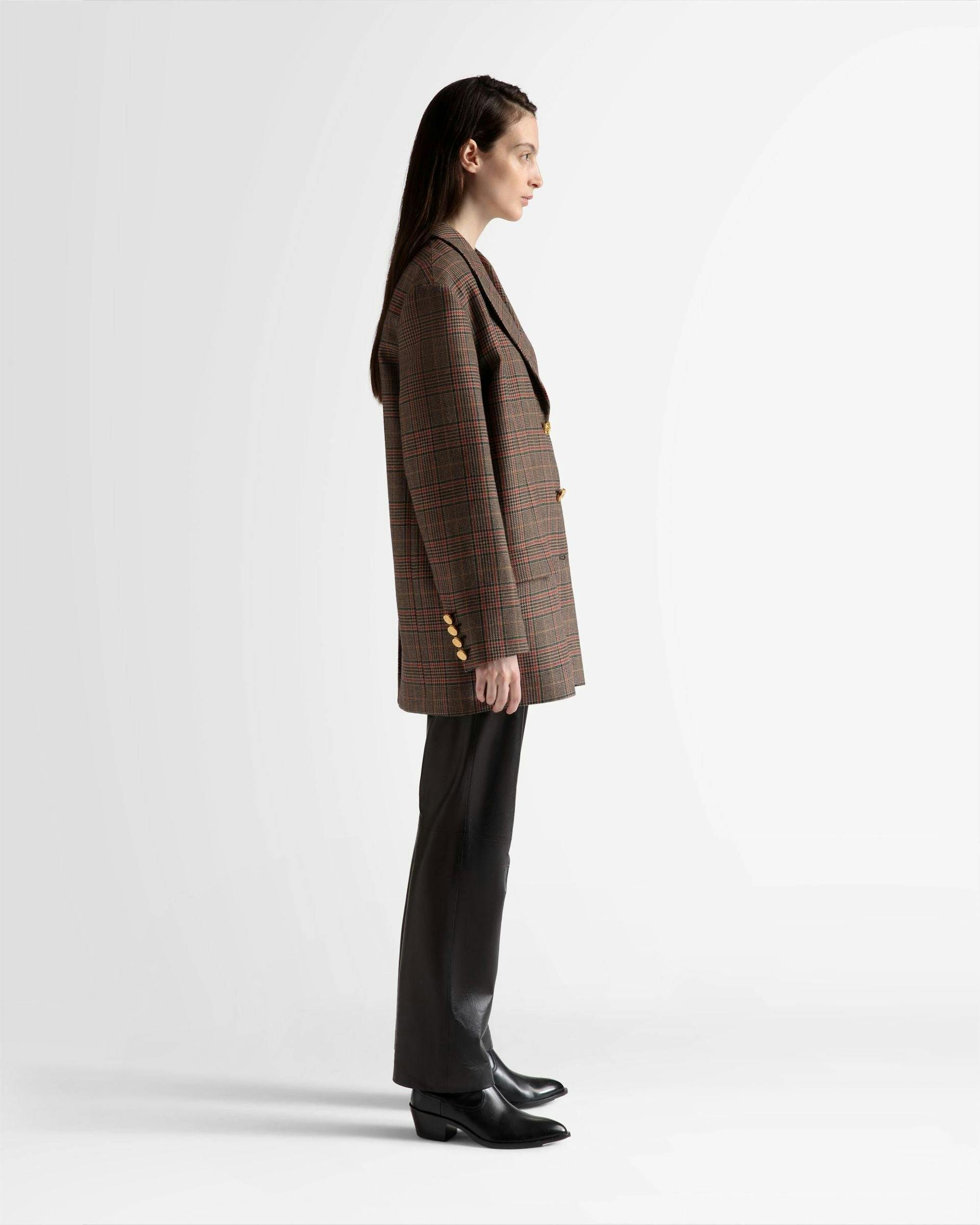 Checked Jacket In Multicolor Wool - Women's - Bally - 05