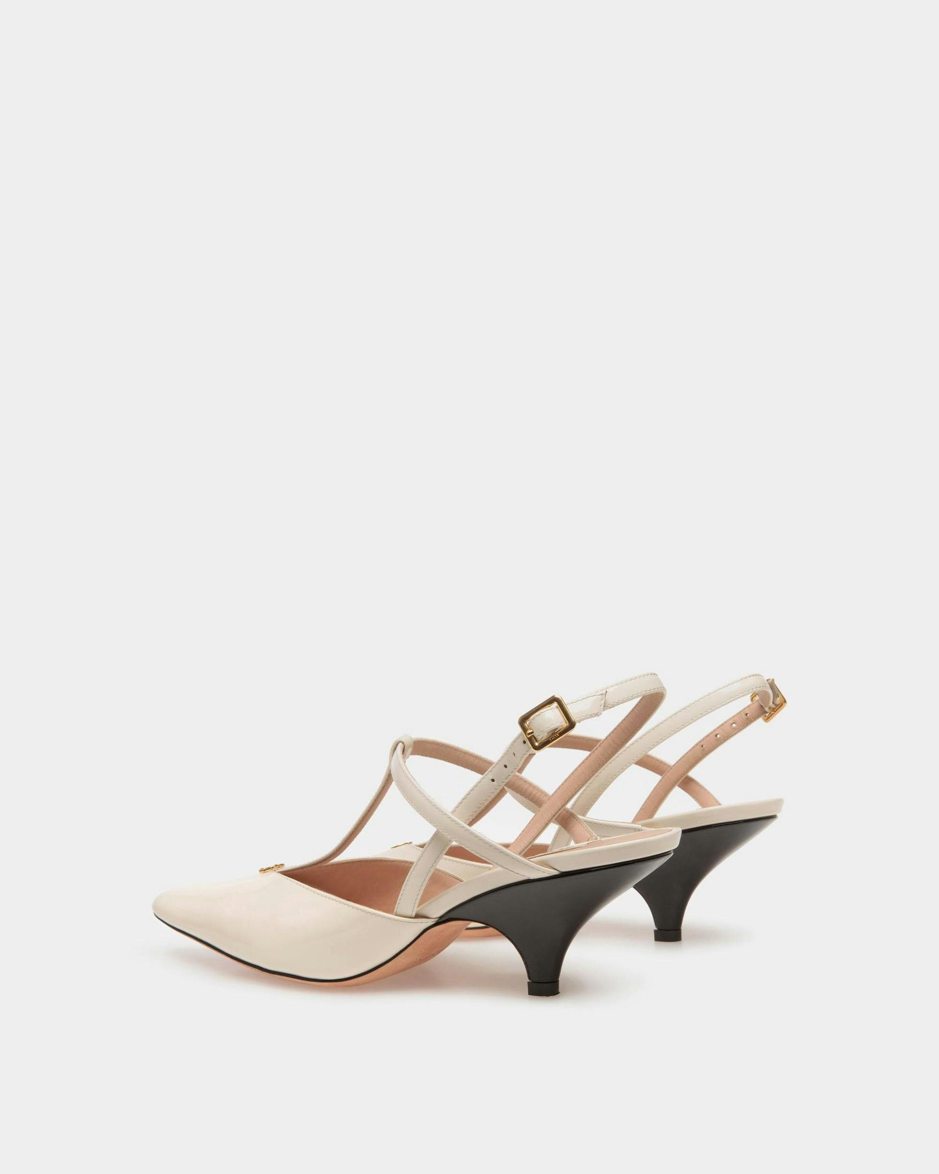 Katy Sling Pump In Bone And Black Leather - Women's - Bally - 04
