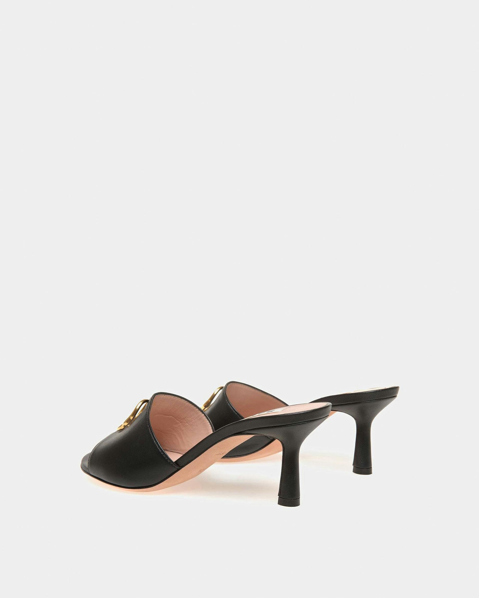 Emblem Sandals In Black Leather - Women's - Bally - 03