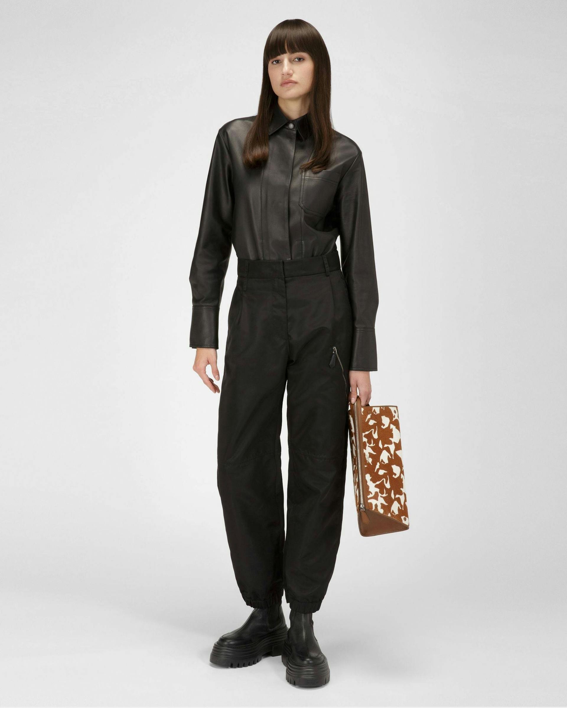 Recycled Nylon Trousers In Black - Women's - Bally - 05