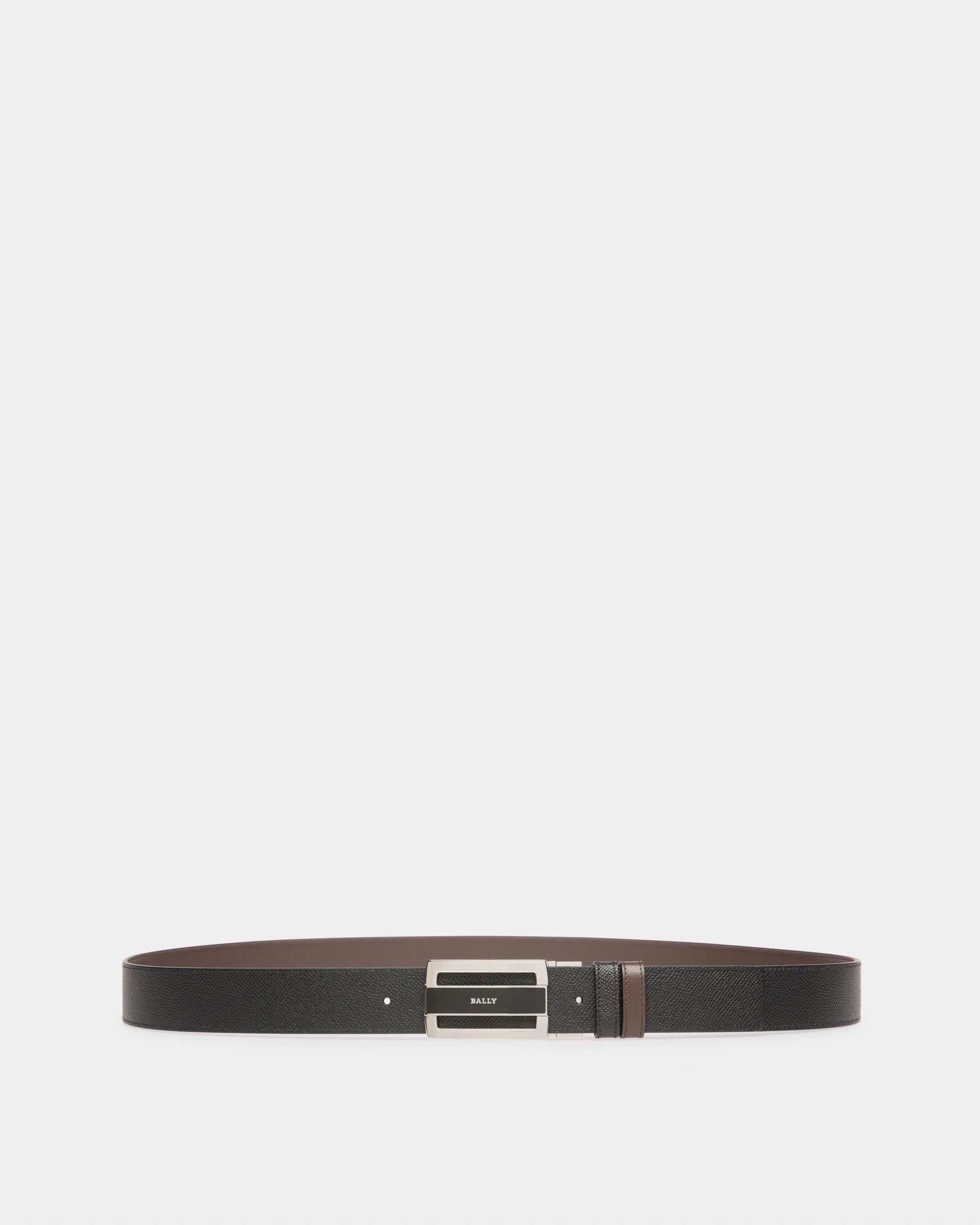 Fabazia Ceinture 35 Mm En Cuir Noir Et Marron - Homme - Bally - 01