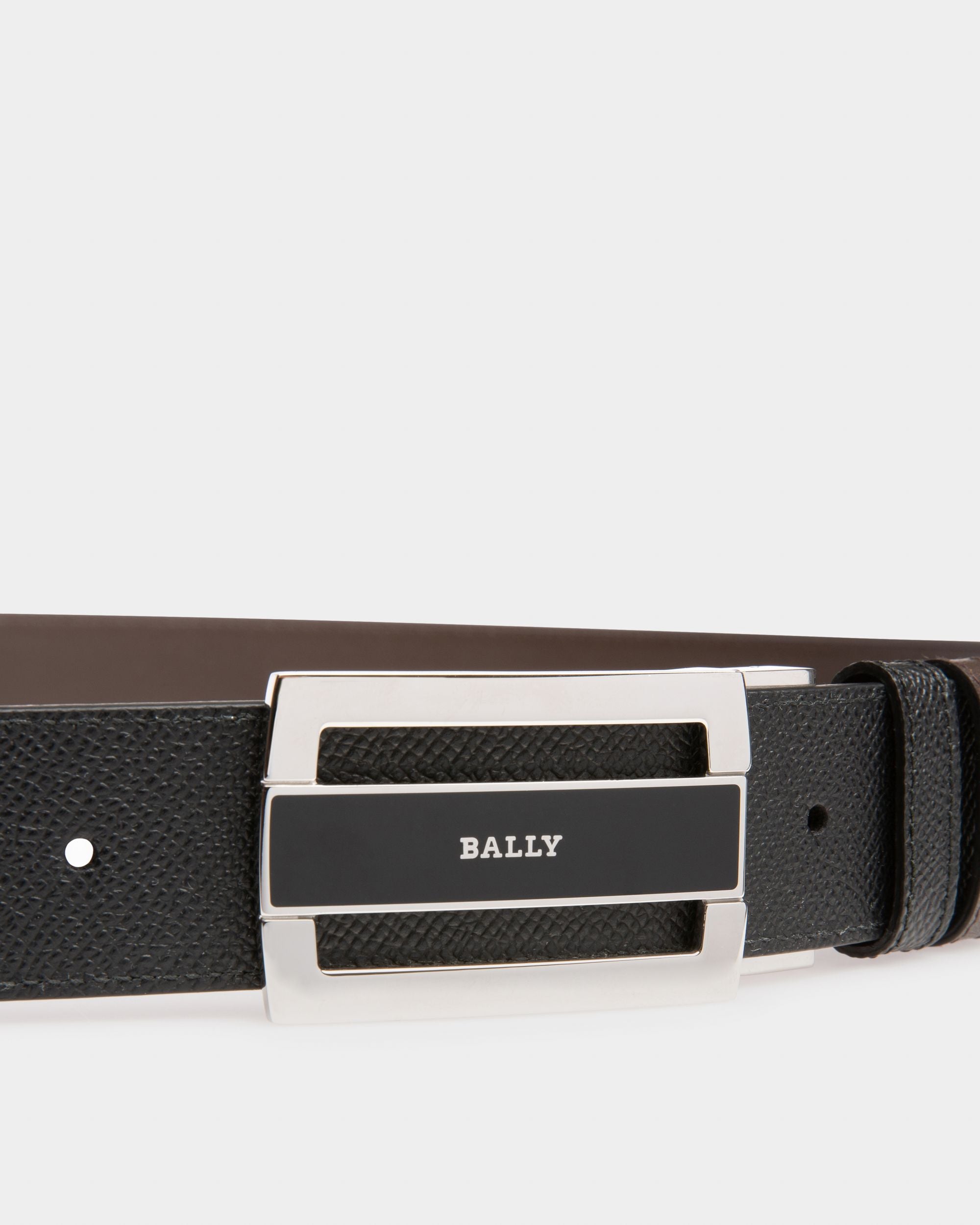 Fabazia Ceinture 35 Mm En Cuir Noir Et Marron - Homme - Bally - 03