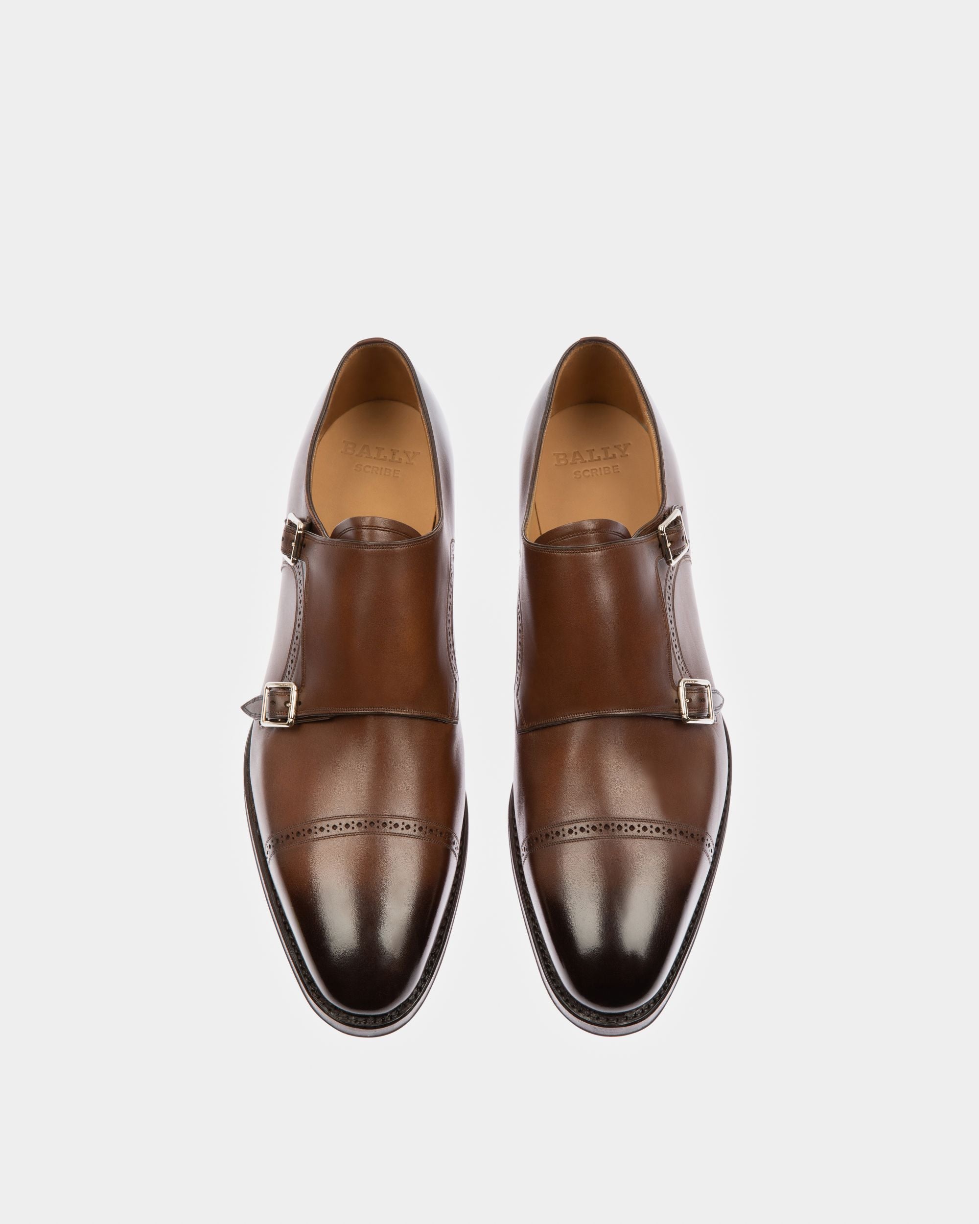 Chaussures Monkstrap Pour Homme En Cuir Marron Moyen - Homme - Bally - 02