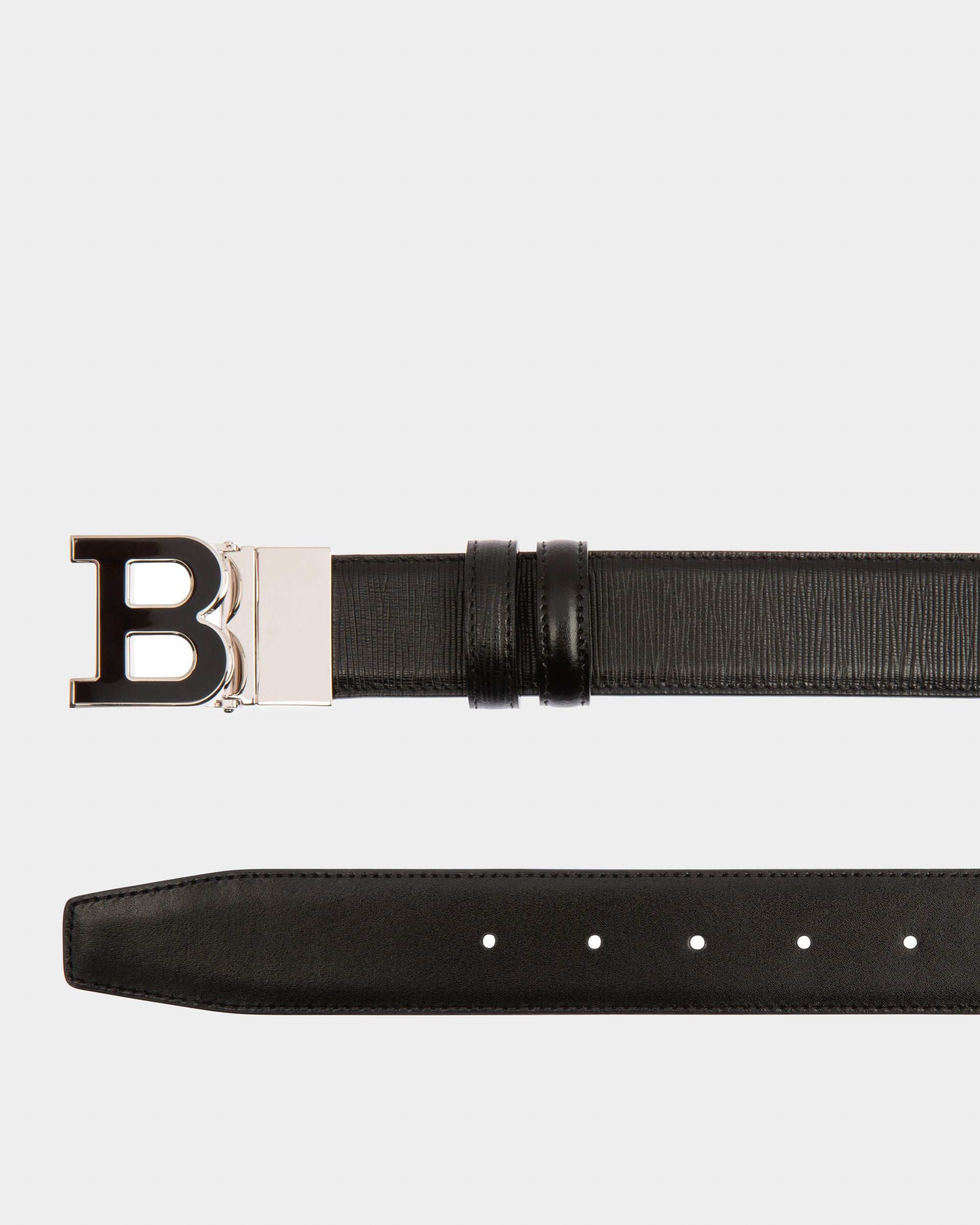 Boucle B Ceinture 35 Mm En Cuir Noir - Homme - Bally - 02