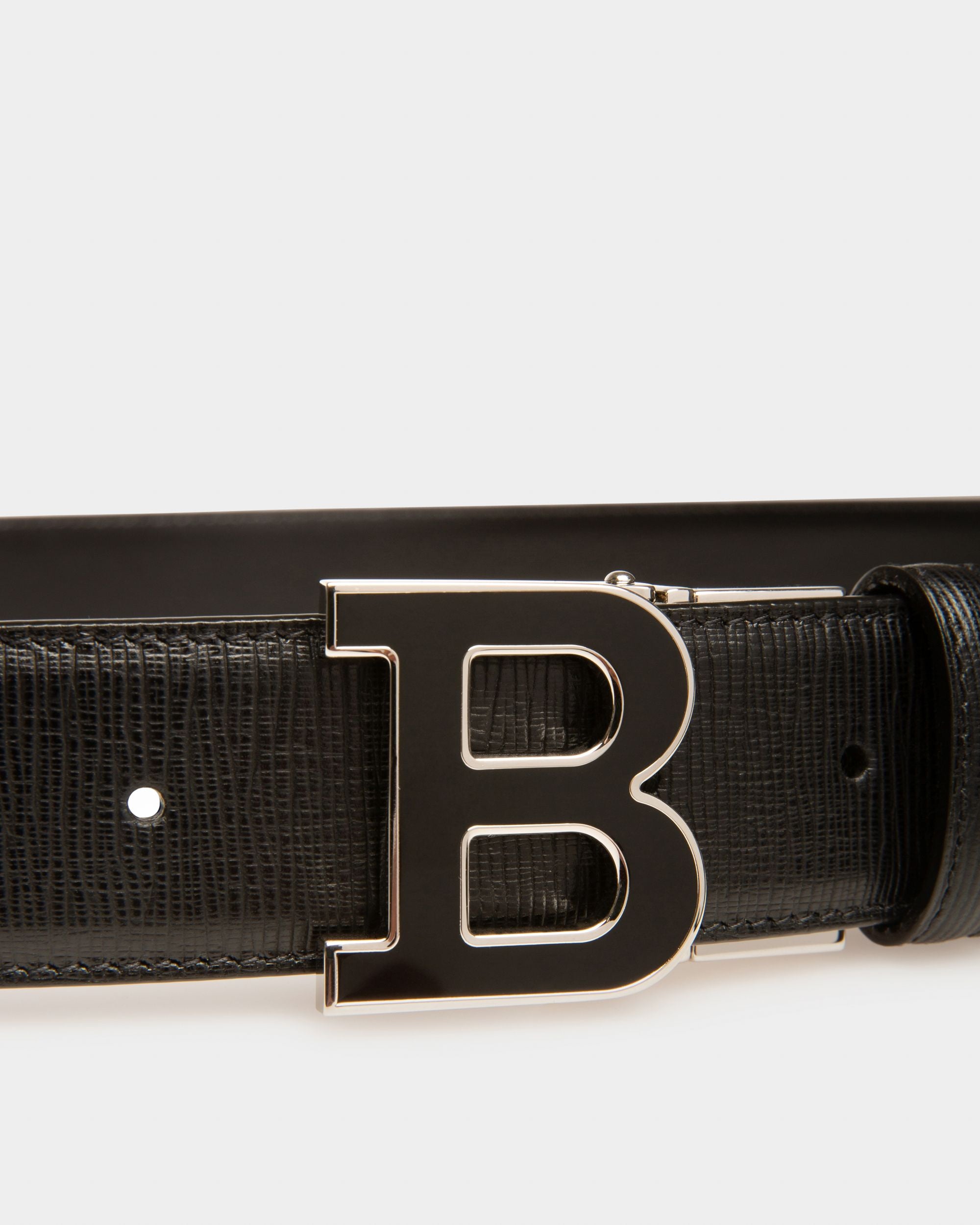 Boucle B Ceinture 35 Mm En Cuir Noir - Homme - Bally - 03