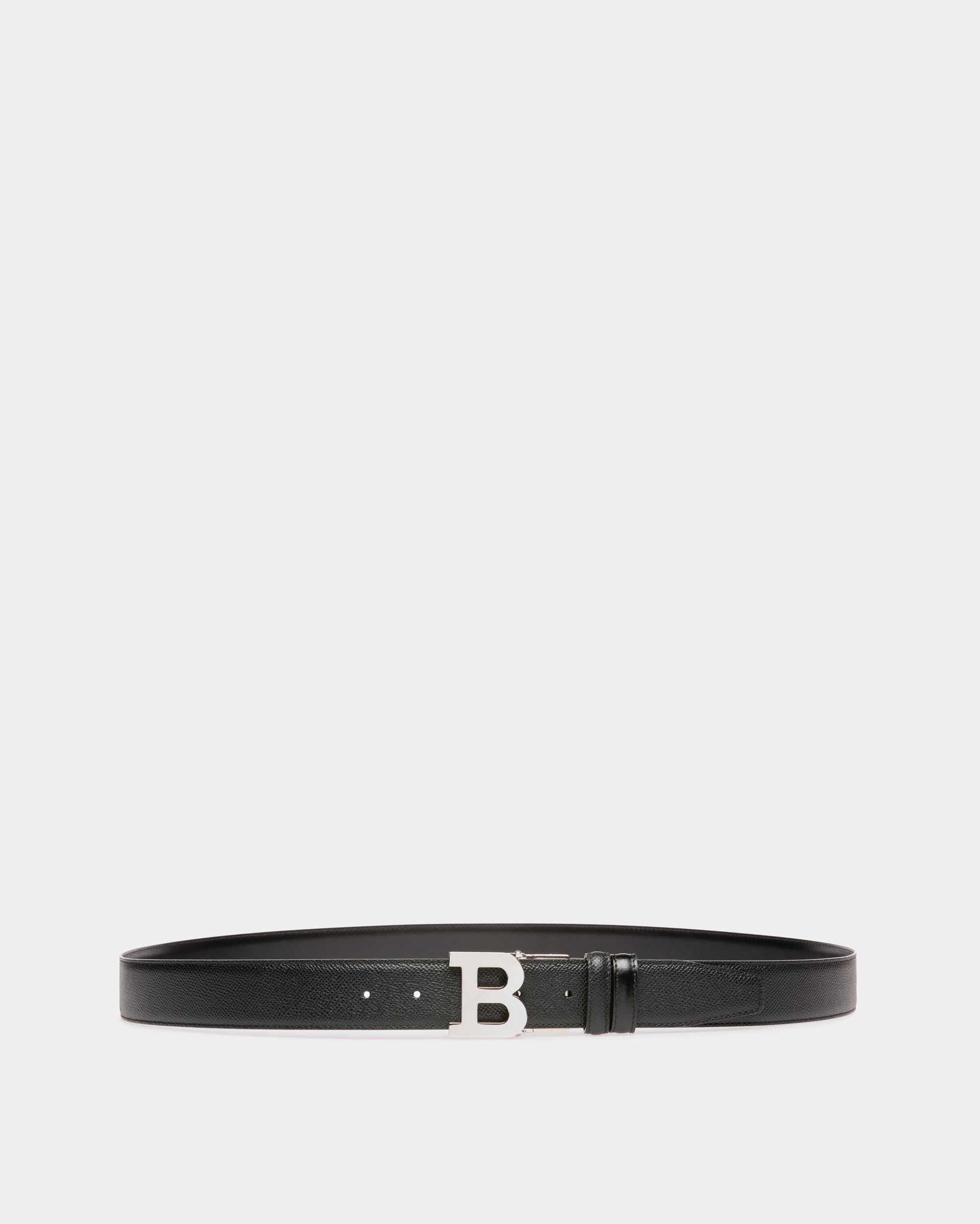 Boucle B Ceinture De 35 Mm En Cuir Noir Et Bleu Marine - Homme - Bally - 01