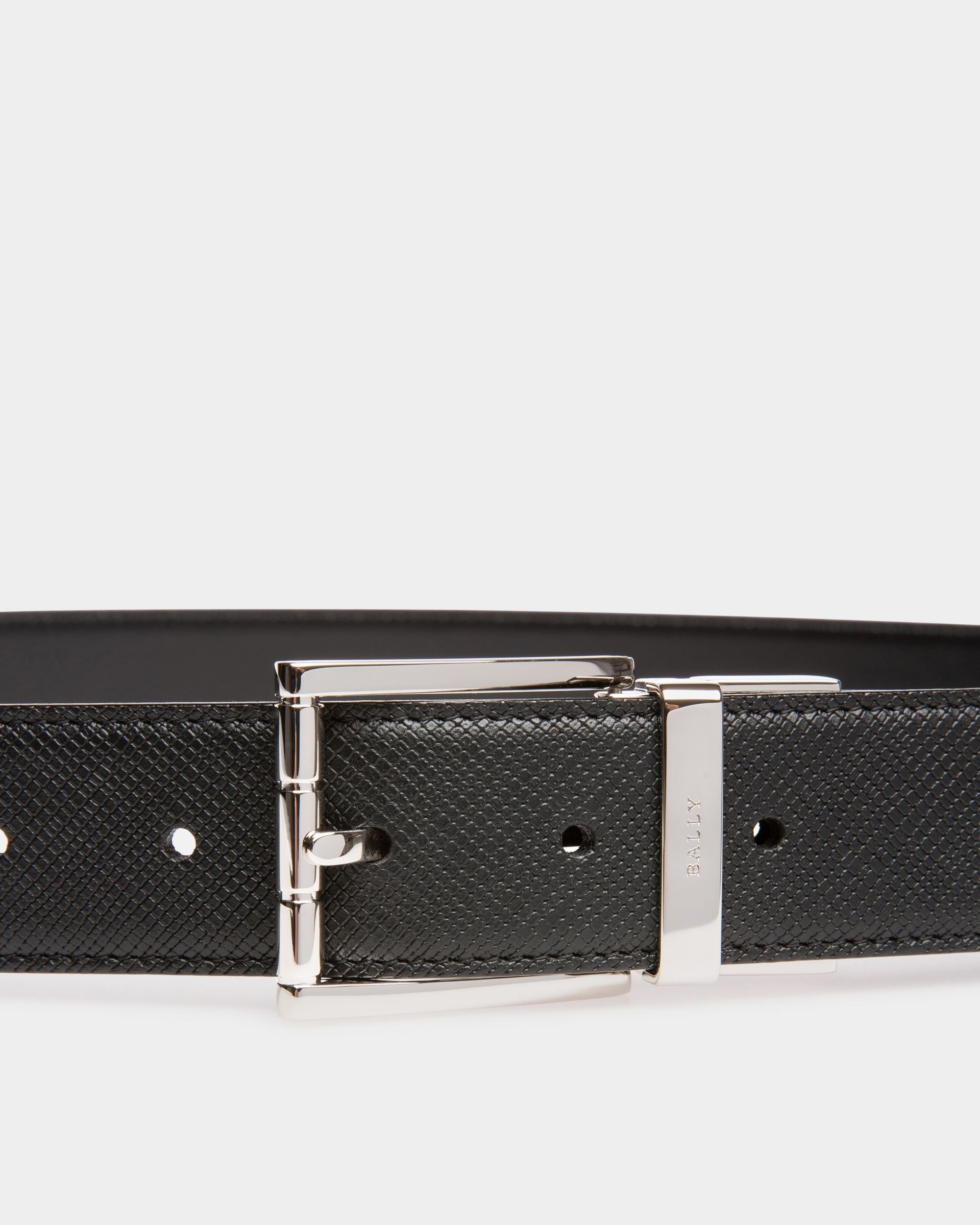 Astor Leather Adjustable & Reversible 35mm Belt In Black - Homme - Bally - 03