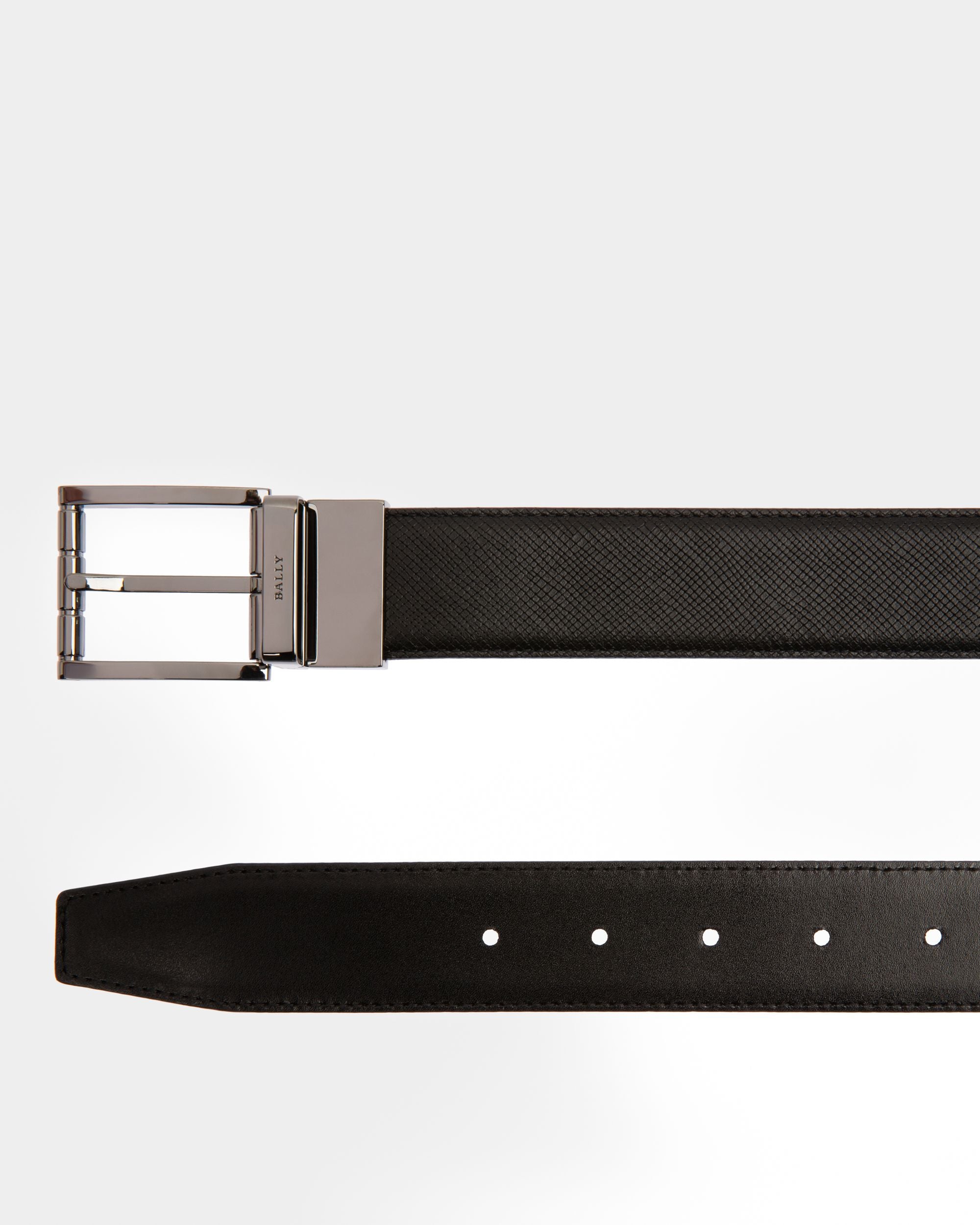 Astor Leather 35mm Belt In Black - Homme - Bally - 02