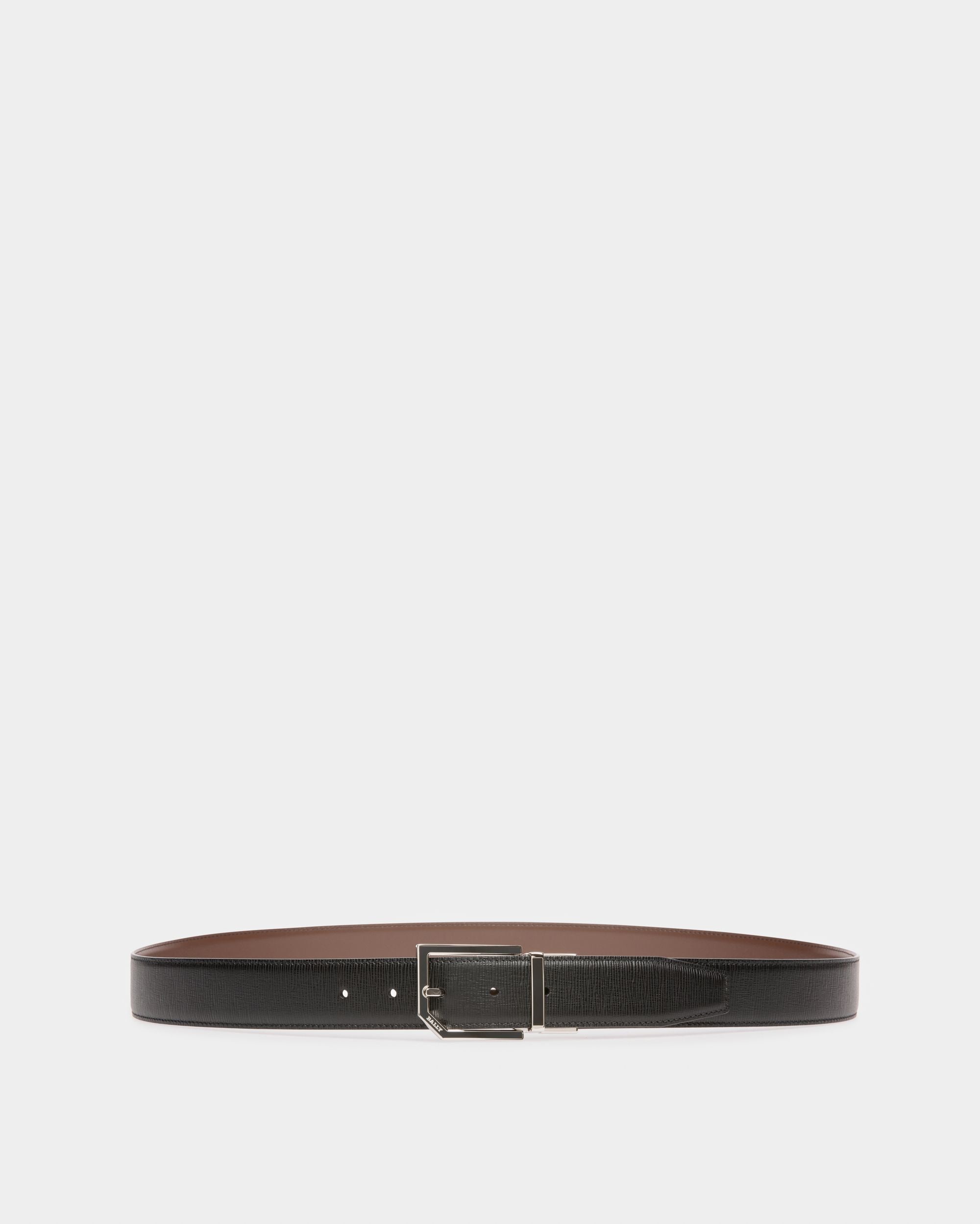 Charlton Leather Adjustable & Reversible 35mm Belt In Black & Brown - Homme - Bally - 01