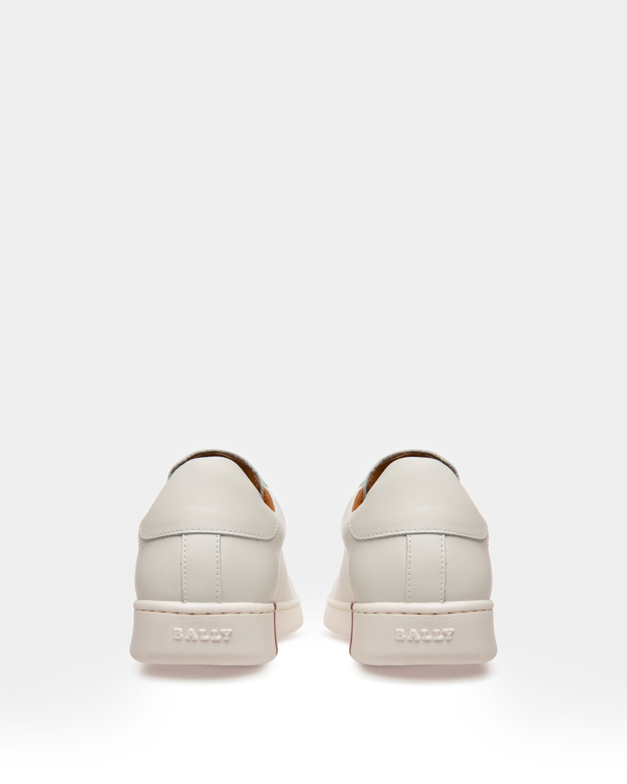 Wivian Women's Leather Perforated Trainer In White - Femme - Bally - 04